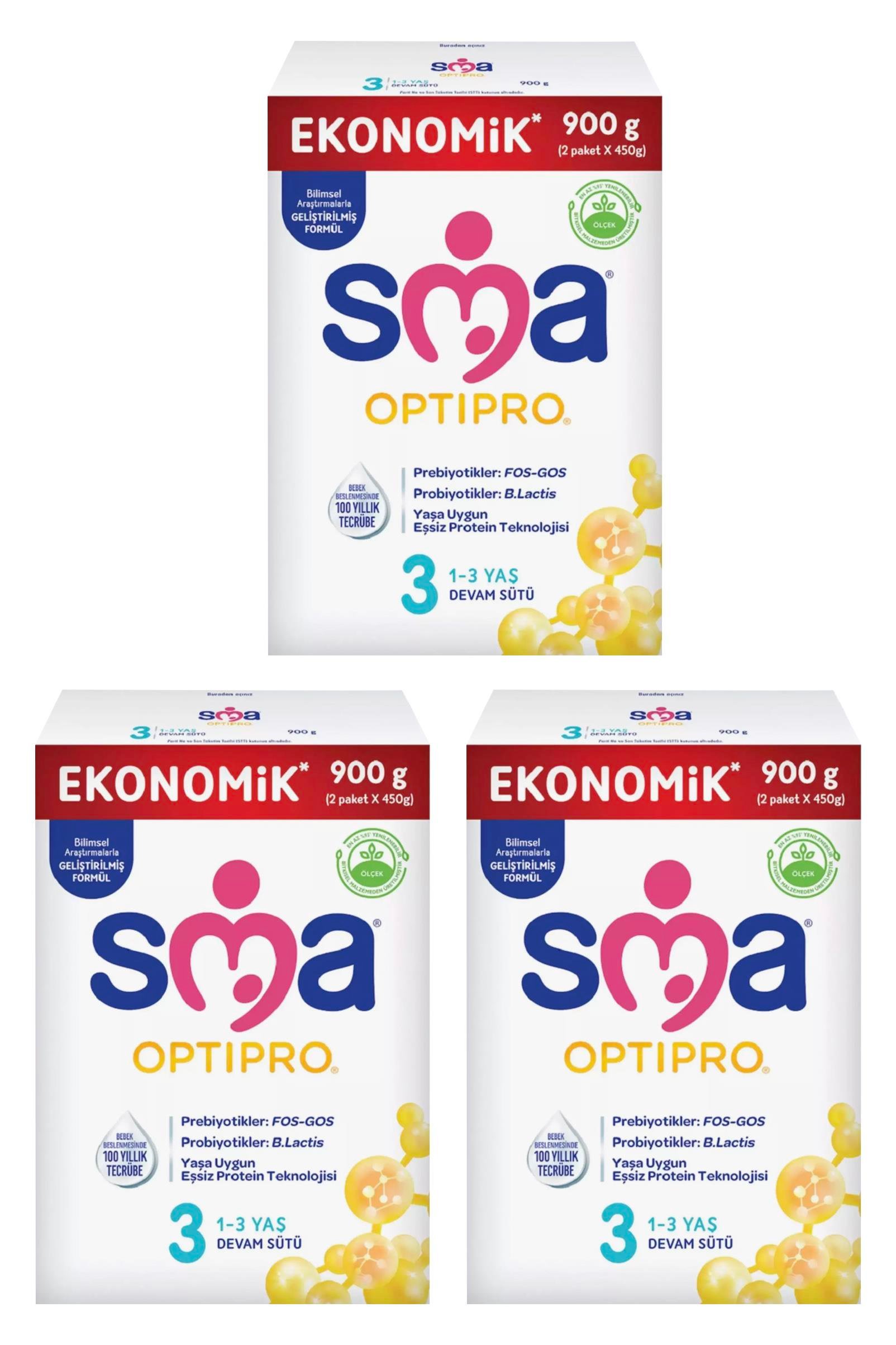 SMASMA Optipro 3 Probiyotik Bebek Devam Sütü 1-3 Yaş 900gr 3'lüSMA Optipro 3 Probiyotik Bebek Sütü 900 gr | Hızlı Kargo & Güvenli Alışveriş