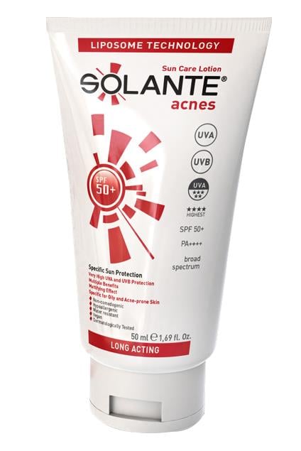 SolanteSolante Acnes Lotion SPF 50+ 50 mlSolante Acnes Güneş Koruyucu Losyon SPF50+ | Yağsız Formül
