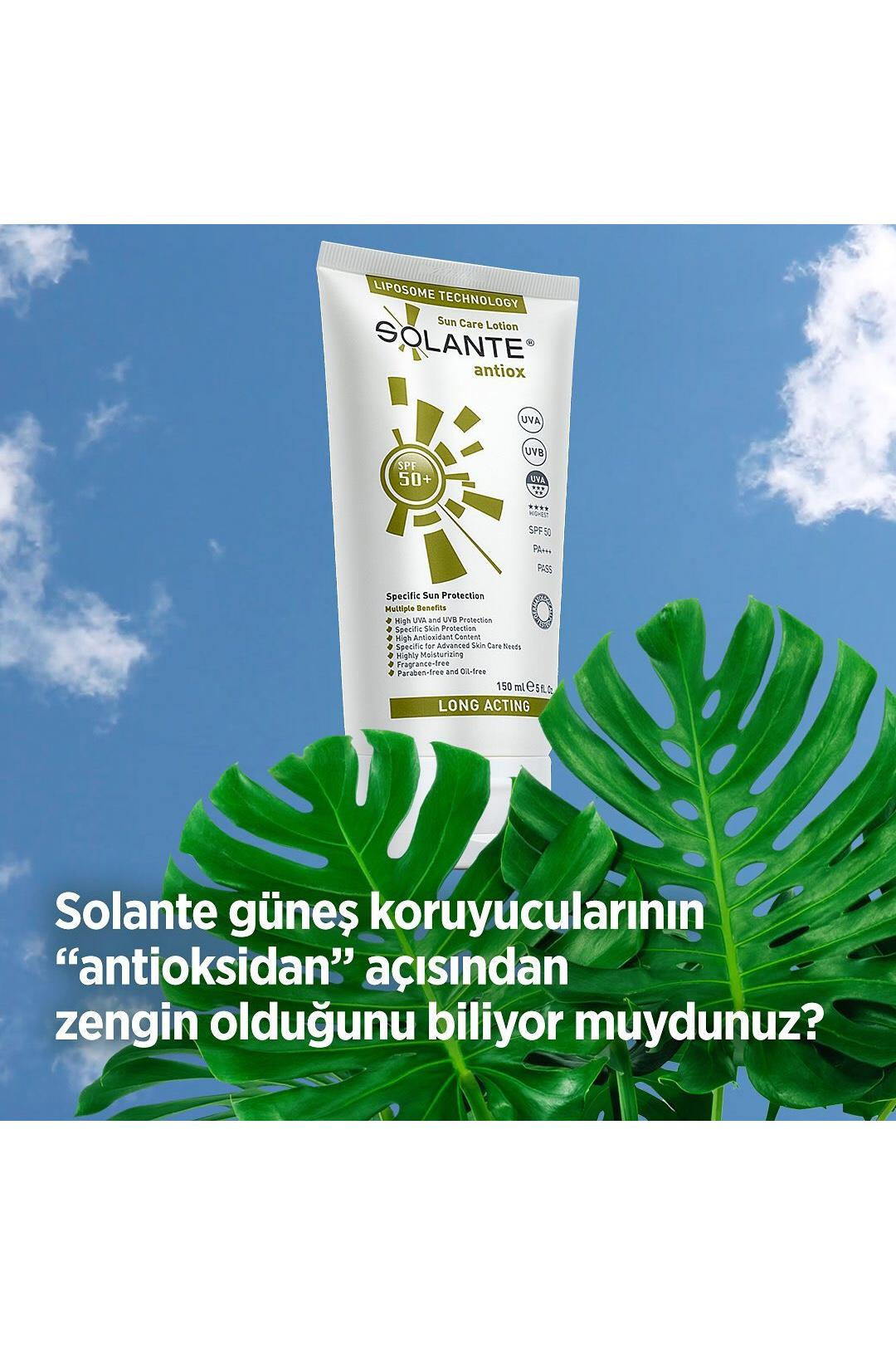 SolanteSolante Antiox Güneş Losyonu SPF 50+ 150 mlSolante Antiox SPF50 150 ml Fiyatı ve Özellikleri | Mutlufiyatlar
