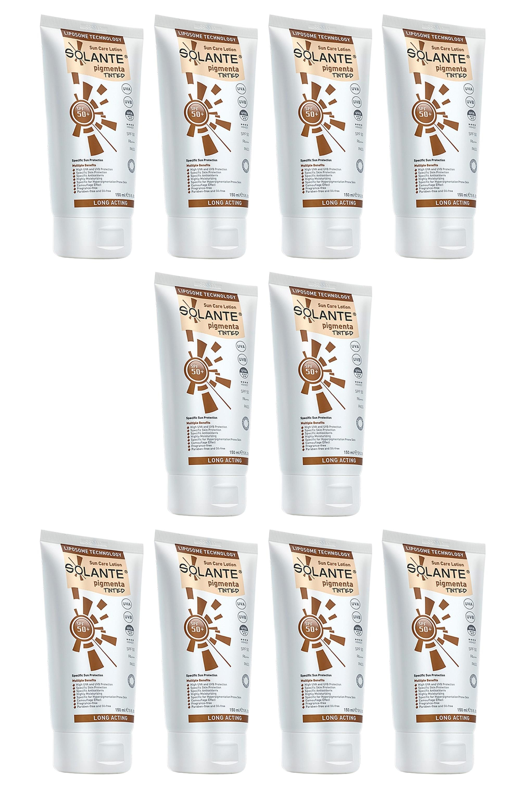 SolanteSolante Pigmenta Tinted Renkli Güneş Losyonu SPF 50+ 150 ml 10'luSolante Pigmenta Sun Care Lotion Tinted SPF50+ 150 ml Fiyatı ve Özellikleri | Mutlufiyatlar