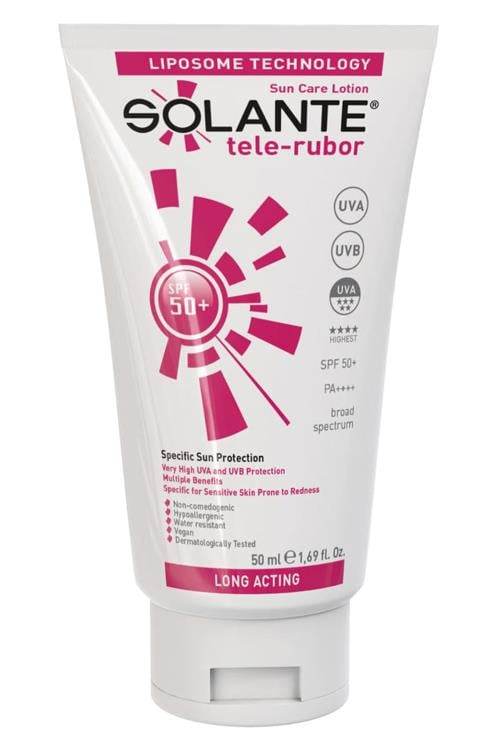 SolanteSolante Tele-Rubor Güneş Losyonu SPF 50+ 50 mlSolante Telerubor SPF50+ Losyon 50ml | Kızarıklık Karşıtı Güneş Koruma