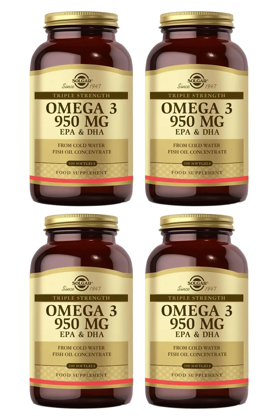 SolgarSolgar Omega-3 950 mg EPA DHA 100 Softgel 4'lüSolgar Omega-3 950 mg 100 Kapsül Fiyatı ve Özellikleri | Mutlufiyatlar