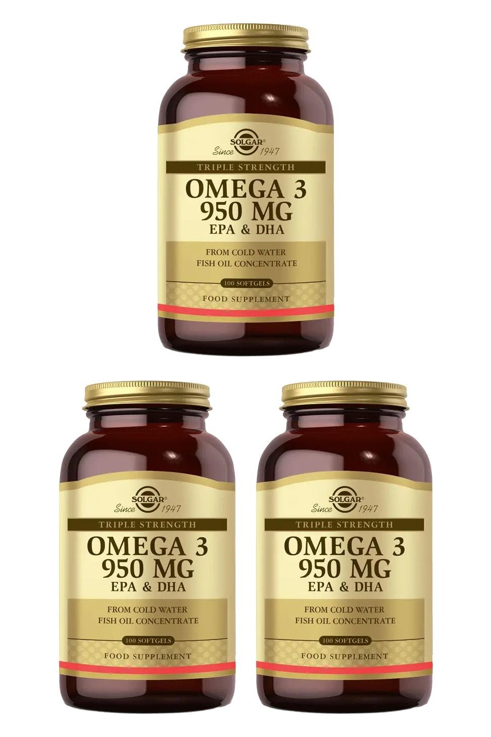 SolgarSolgar Omega-3 950 mg EPA DHA 100 Softgel 3'lüSolgar Omega-3 950 mg 100 Kapsül Fiyatı ve Özellikleri | Mutlufiyatlar