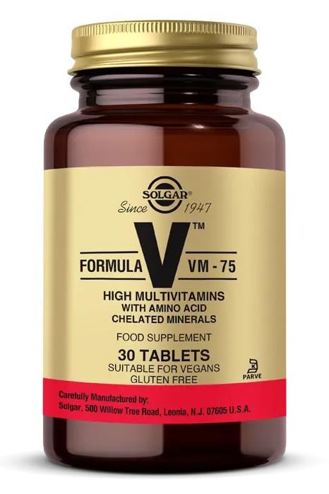 SolgarSolgar VM-75 Multivitamin Aminoasit Mineral 30 TabletSolgar VM 75 Multivitamin 30 Tablet Fiyatı ve Özellikleri | Mutlufiyatlar