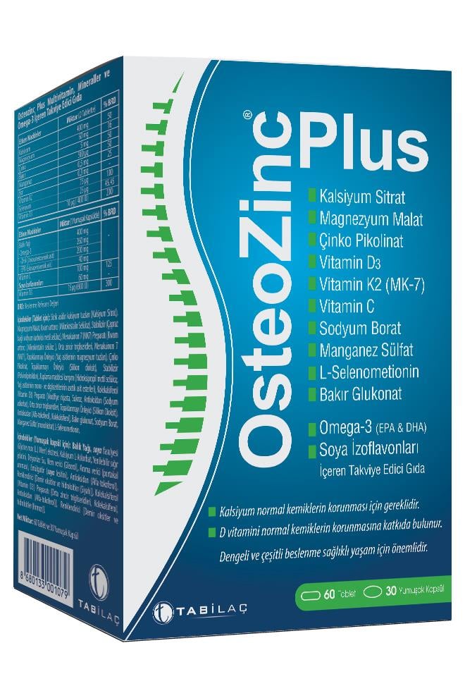 Tab İlaçOsteozinc Plus Calcium 60 Tablet + 30 Yumuşak KapsülOsteozinc Plus Calcium 60 Tablet + 30 Yumuşak Kapsül Fiyatı ve Özellikleri | Mutlufiyatlar