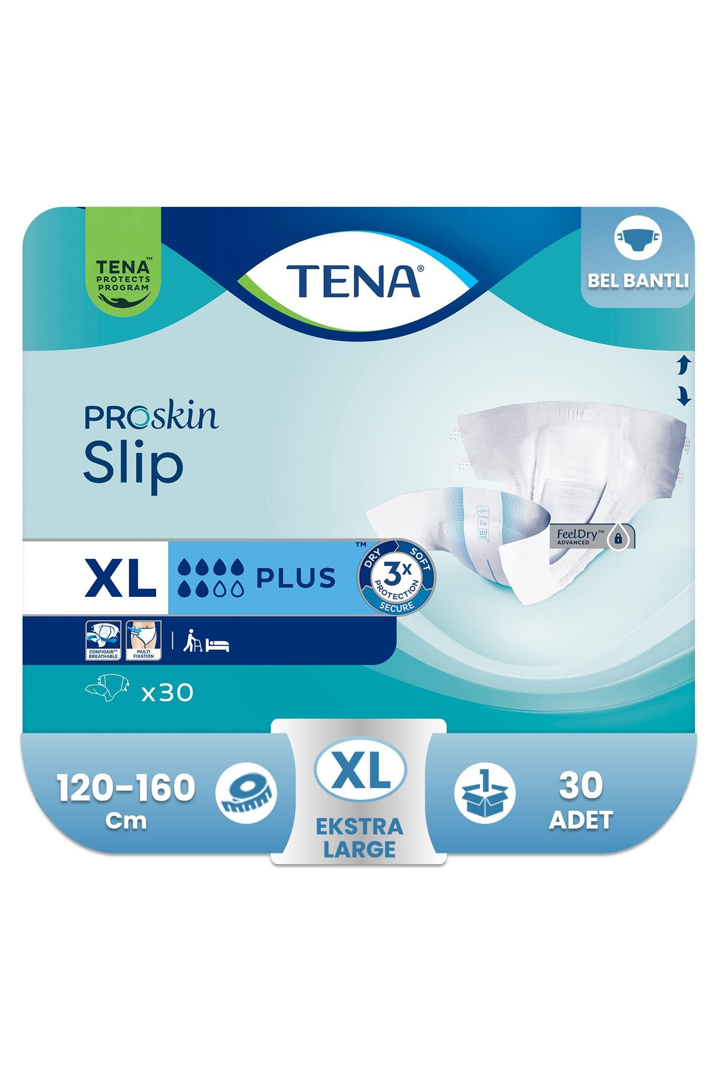 TenaTena Proskin Slip Plus Belbantlı Hasta Bezi XL-Extra Large Beden 30 AdetTena Hasta Bezi Belbantlı Proskin Slip Plus 6 Damla xLarge 30lu Fiyatı ve Özellikleri | Mutlufiyatlar