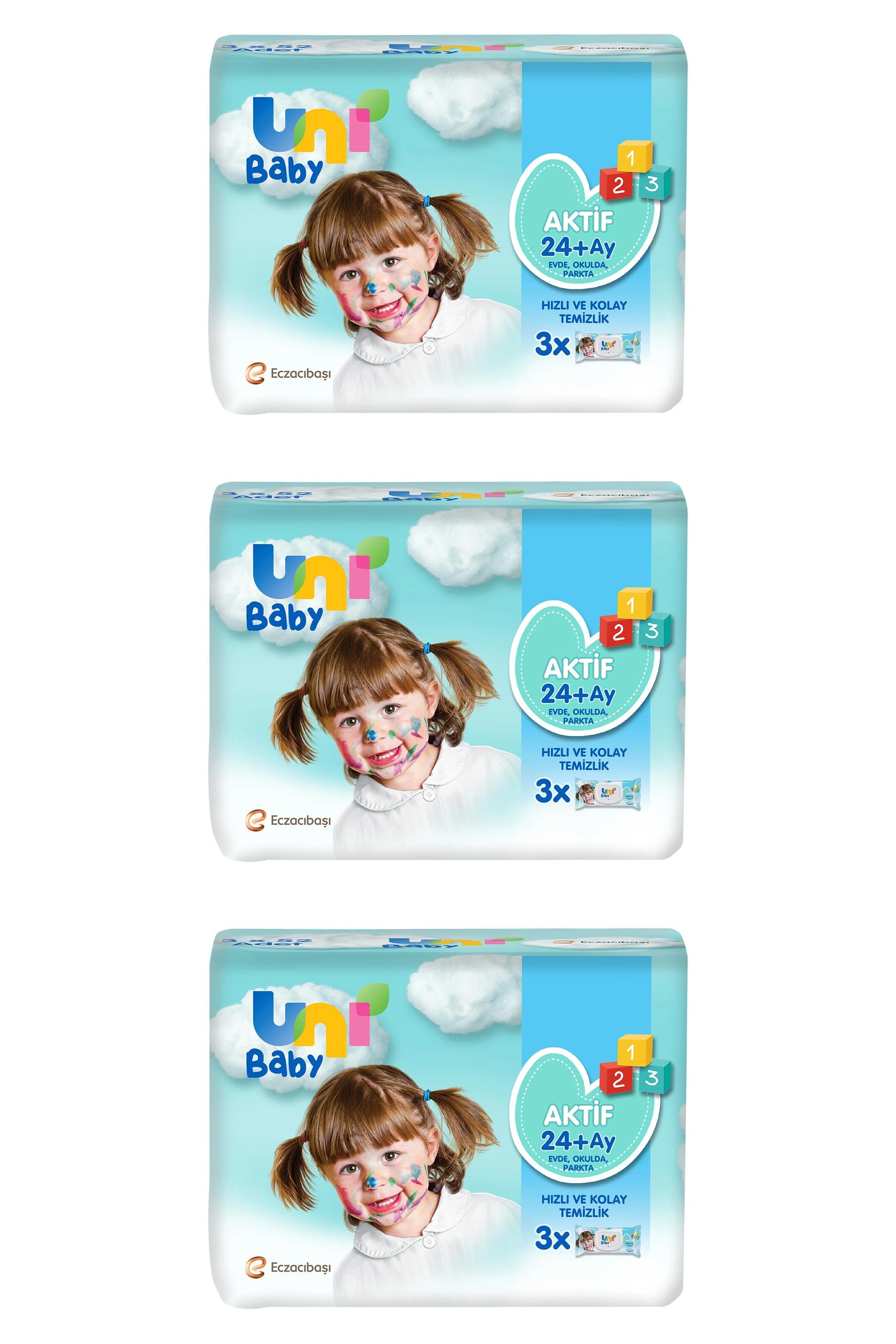Uni BabyUni Baby Aktif Islak Mendil 24+ Ay 3x52 Adet 3'lüUni Baby Aktif Islak Mendil Aktif Simple 52 Yaprak - 3 Adet Fiyatı ve Özellikleri | Mutlufiyatlar