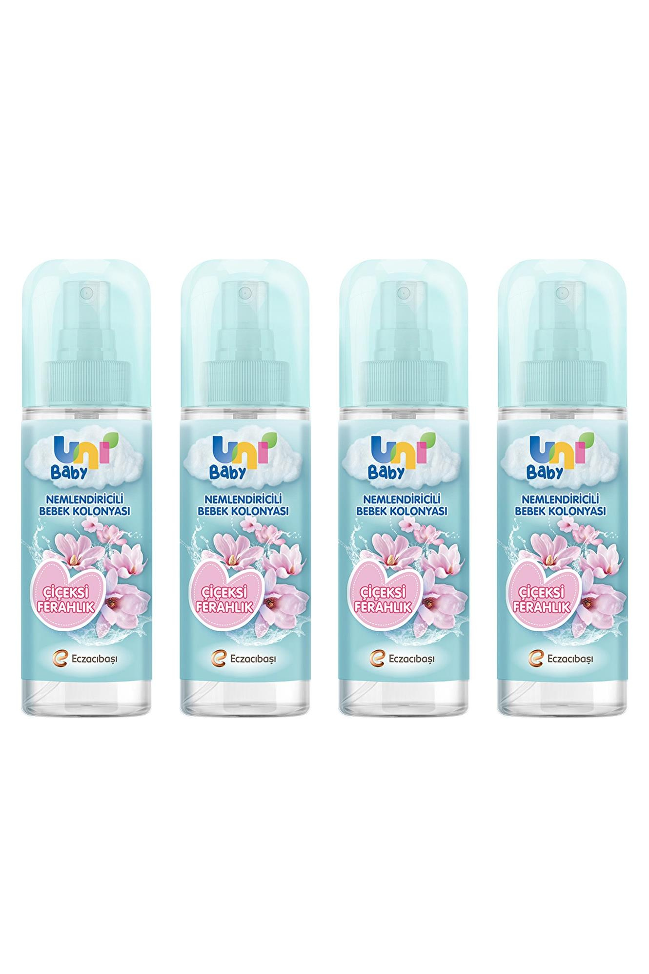 Uni BabyUni Baby Bebek Kolonyası Çiçeksi Ferahlık 150 ml 4'lüUni Baby Kolonya Çiçeksi Kokular 150 ml Fiyatı ve Özellikleri | Mutlufiyatlar