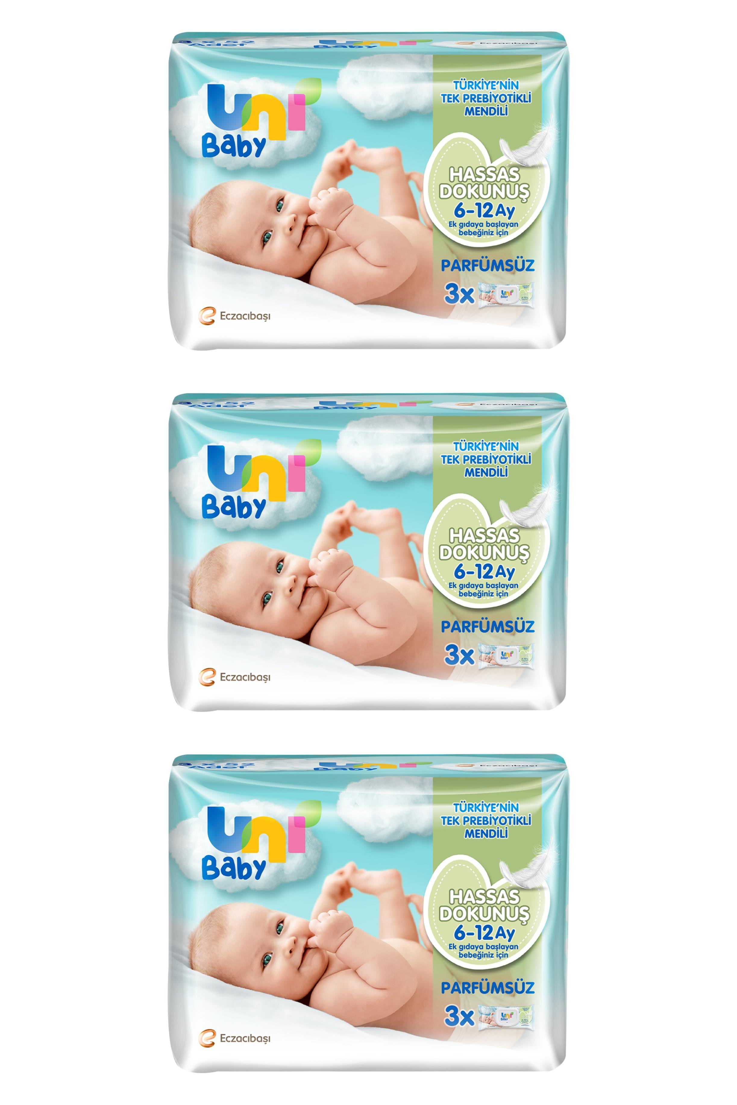 Uni BabyUni Baby Hassas Dokunuş Islak Mendil 6-12 Ay 3x52 Adet 3'lüUni Baby Hassas Dokunuş 6-12 Ay Islak Mendil 52 Yaprak - 3 Adet Fiyatı ve Özellikleri | Mutlufiyatlar