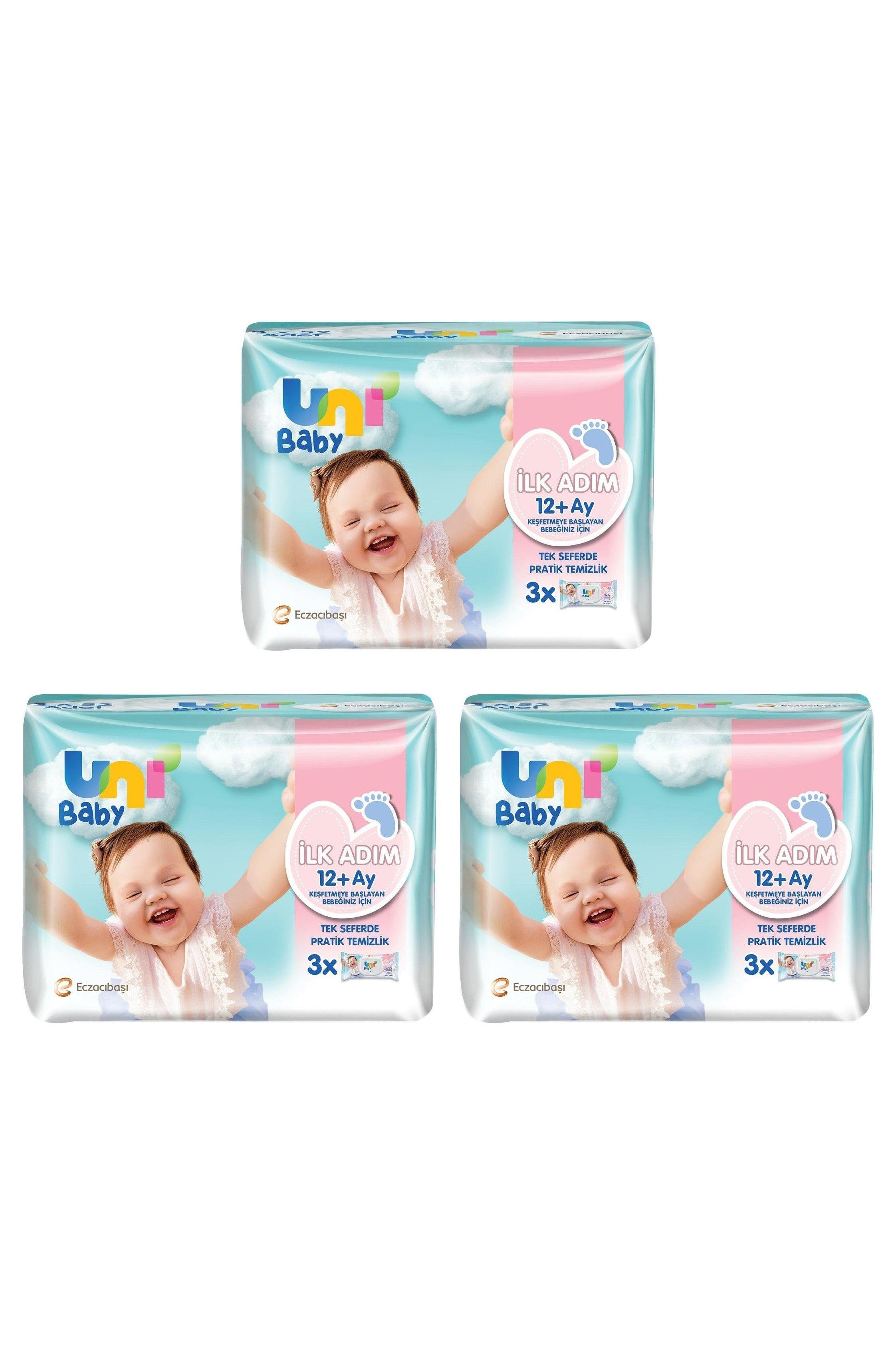Uni BabyUni Baby İlk Adım Islak Mendil 12+ Ay  3x52 Adet 3'lüUni Baby Ilk Adım 12 Ay+ Islak Mendil 52 Yaprak - 3 Adet Fiyatı ve Özellikleri | Mutlufiyatlar