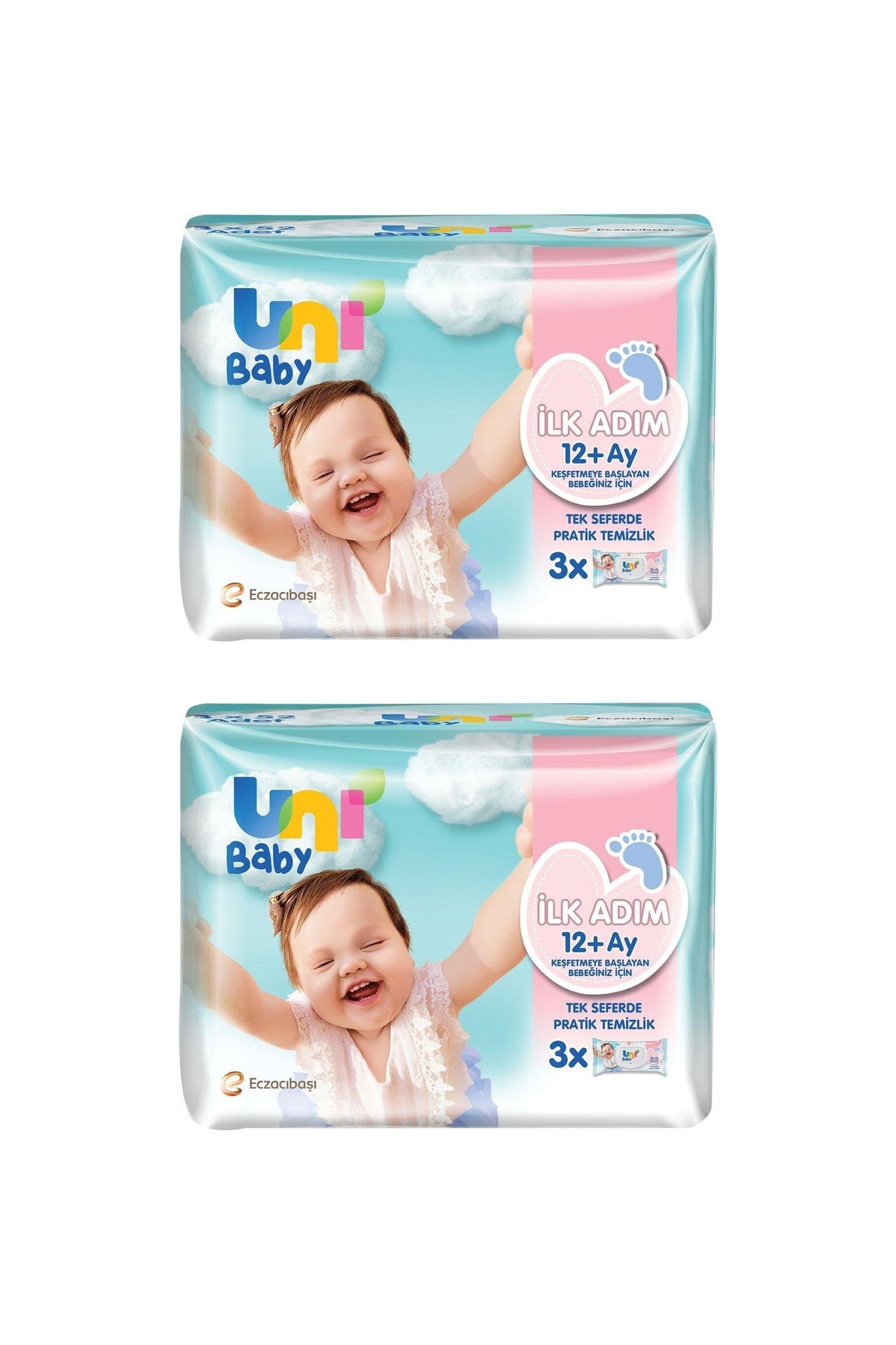 Uni BabyUni Baby İlk Adım Islak Mendil 12+ Ay  3x52 Adet 2'liUni Baby Ilk Adım 12 Ay+ Islak Mendil 52 Yaprak - 3 Adet Fiyatı ve Özellikleri | Mutlufiyatlar