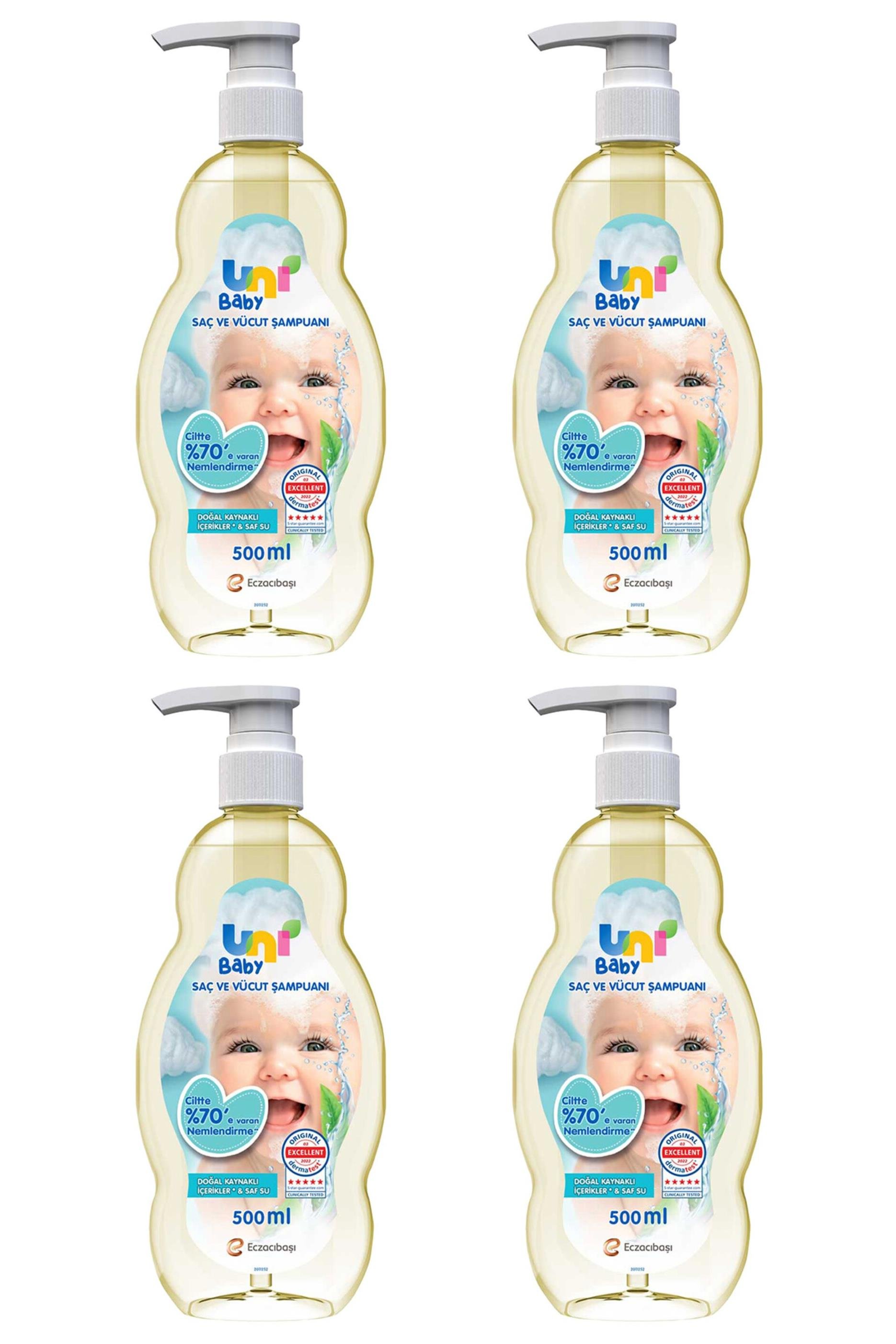 Uni BabyUni Baby Saç ve Vücut Şampuanı 500 ml 4'lüUni Baby Boyasız Şampuan 500 ml | Hızlı Kargo & Güvenli Alışveriş