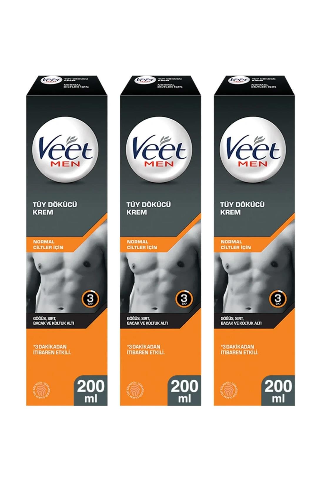 VeetVeet Erkeklere Özel Tüy Dökücü Krem 200 ml 3'lüVeet Erkek Tüy Dökücü Krem 200 ml | Güçlü Formül