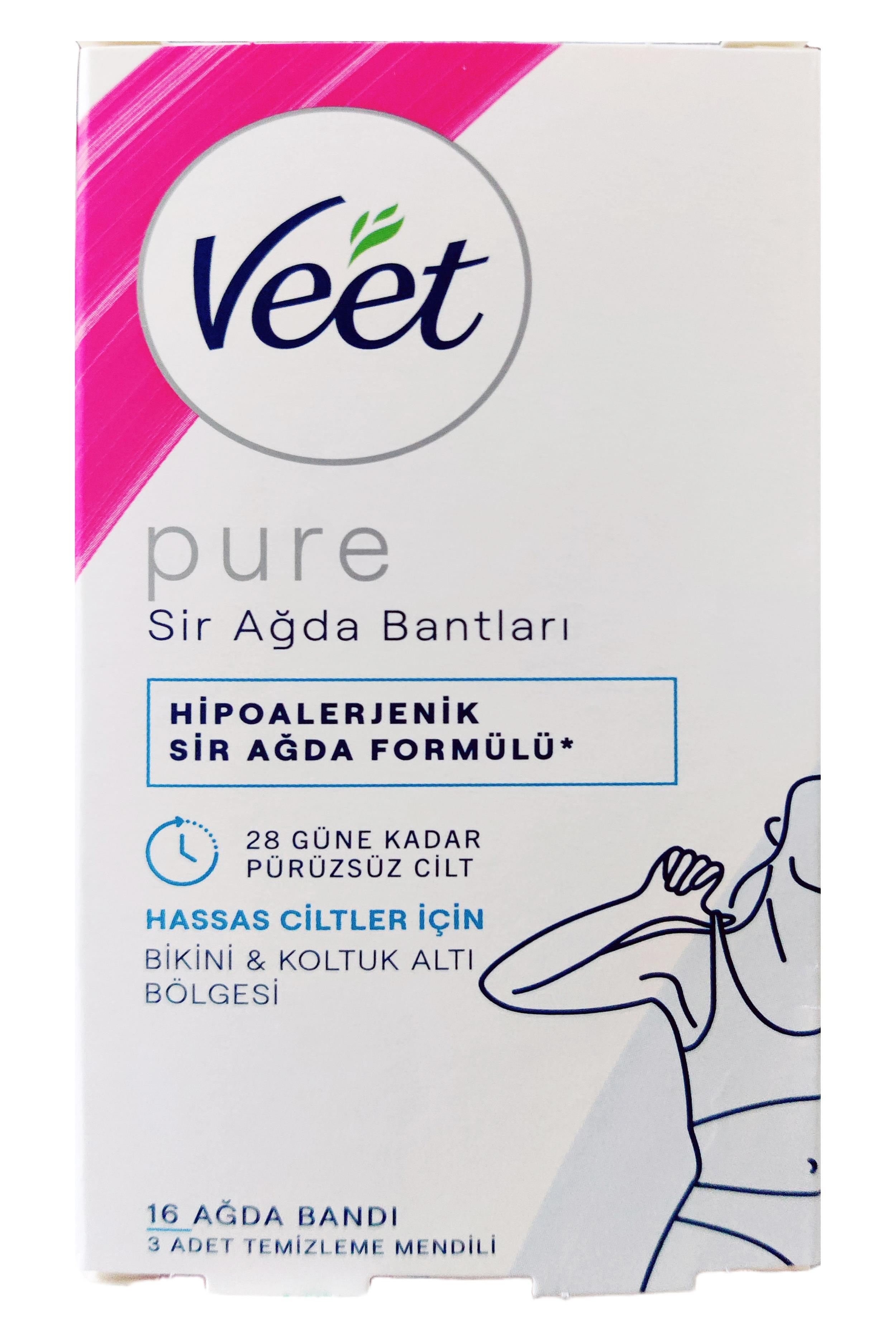 VeetVeet Hipoalerjenik Pure Sir Ağda Bandı Bikini ve Koltuk Altı Bölgesi 16 AdetVeet Hipoalerjenik Sir Ağda Bandı Pure Bikini Bölgesi ve Koltuk Altı 16lı + 3 Adet Temizleme Mendili Hediye Fiyatı ve Özellikleri | Mutlufiyatlar