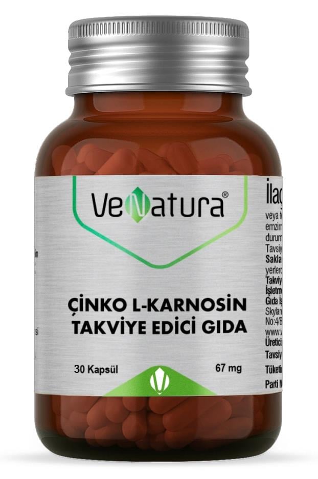 VenaturaVeNatura Çinko L-Karnosin 67 mg 30 KapsülVeNatura Çinko L-Karnosin | Mide ve Hücre Yenilenme Desteği