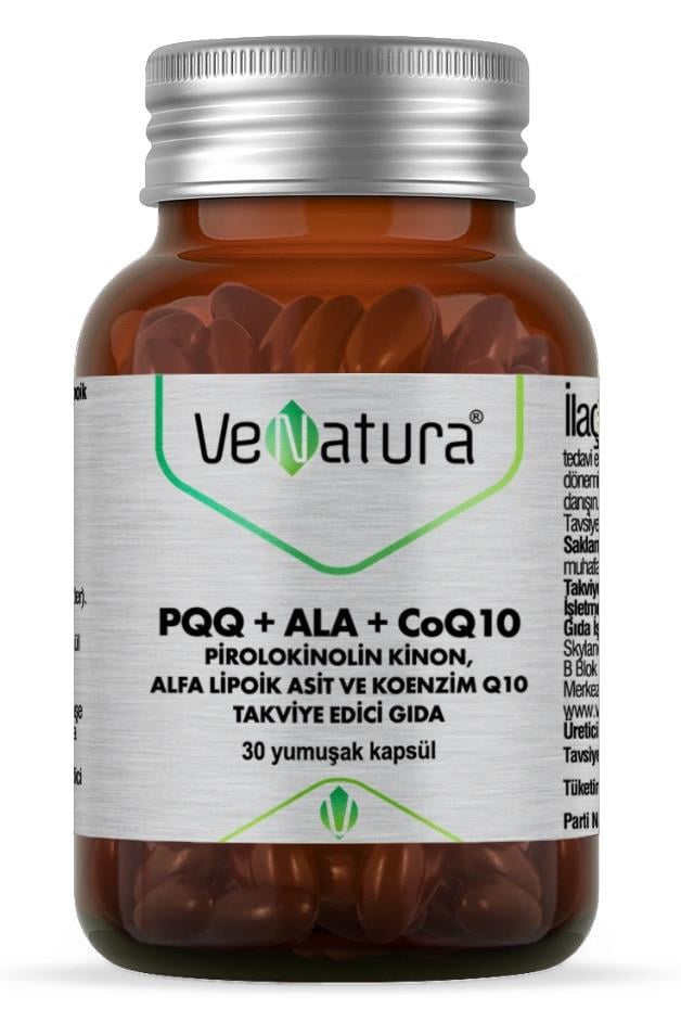 VenaturaVeNatura PQQ+ALA+KoenzimQ10+Alfa Lipoik Asit 30 KapsülVeNatura PQQ+ALA+CoQ10 | Hücresel Enerji ve Antioksidan Desteği