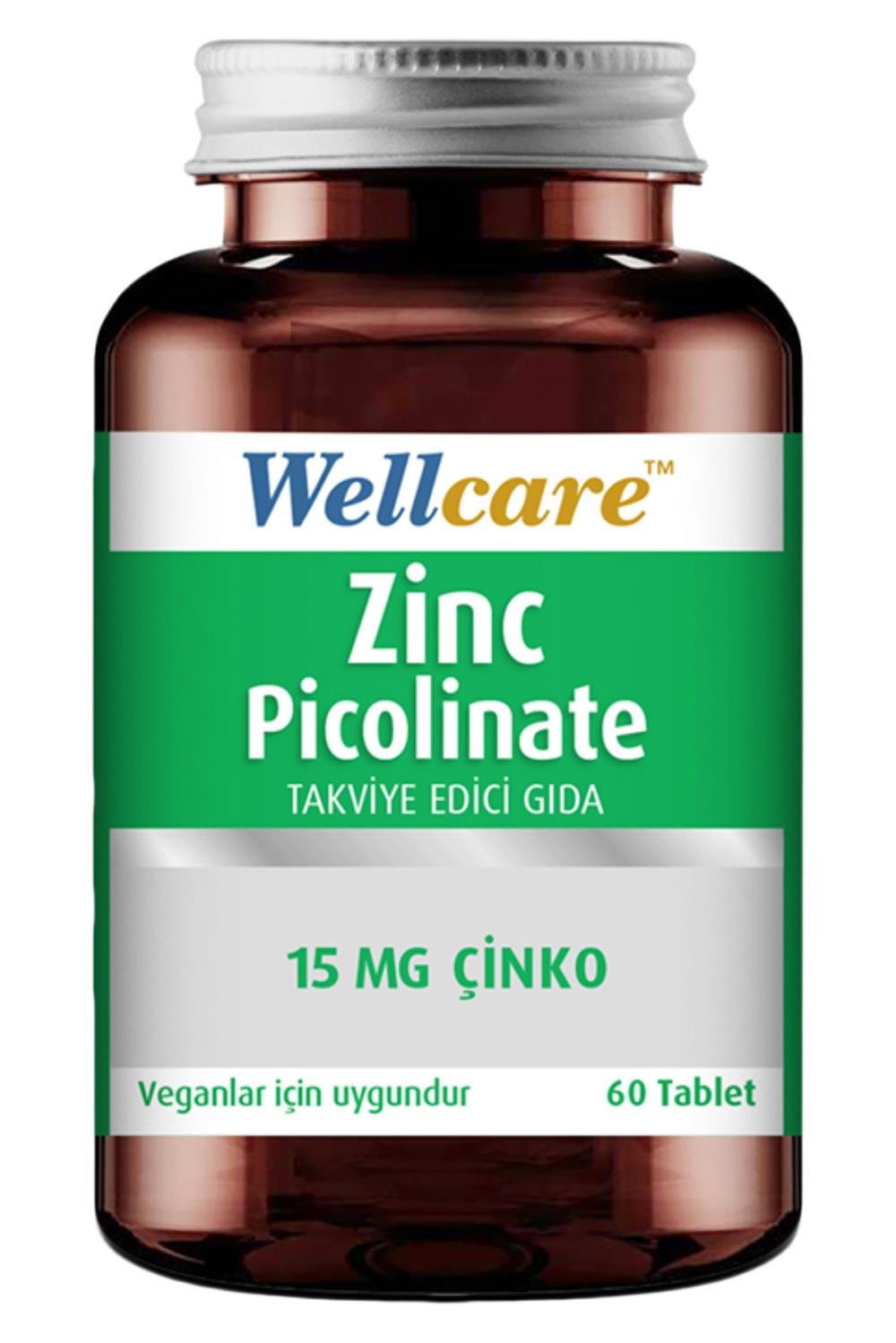 WellcareWellcare Zinc Picolinate 15 mg 60 TabletWellcare Çinko Pikolinat 15 mg | Emilimi Yüksek Çinko Desteği