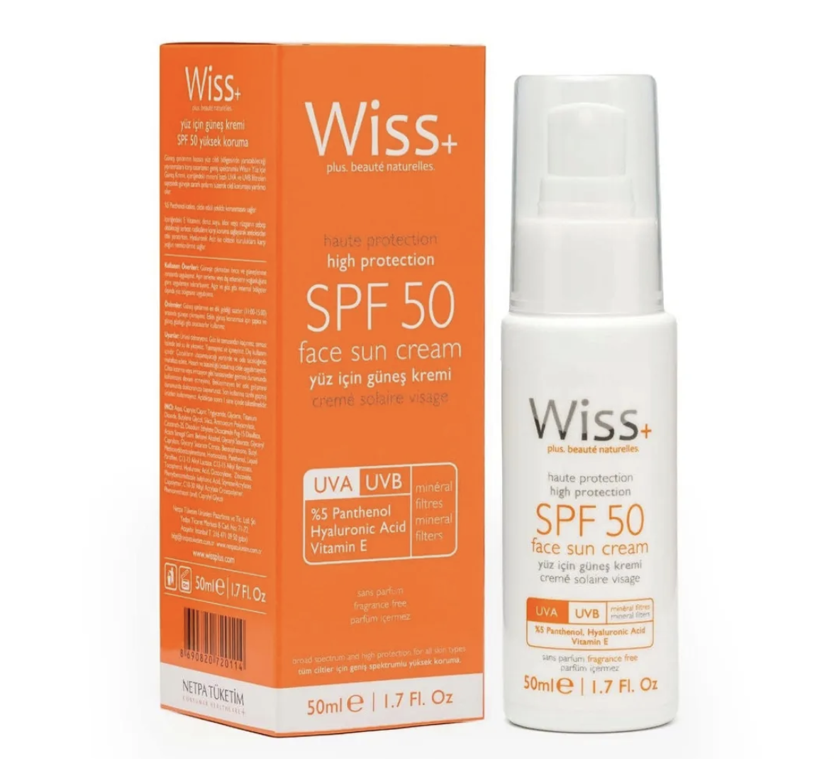 Wiss Plus Wiss+ Leke Karşıtı Yüz Güneş Kremi SPF50 50 mlWiss+ Leke Karşıtı Yüz Güneş Kremi SPF50 50 ml Fiyatı ve Özellikleri | Mutlufiyatlar