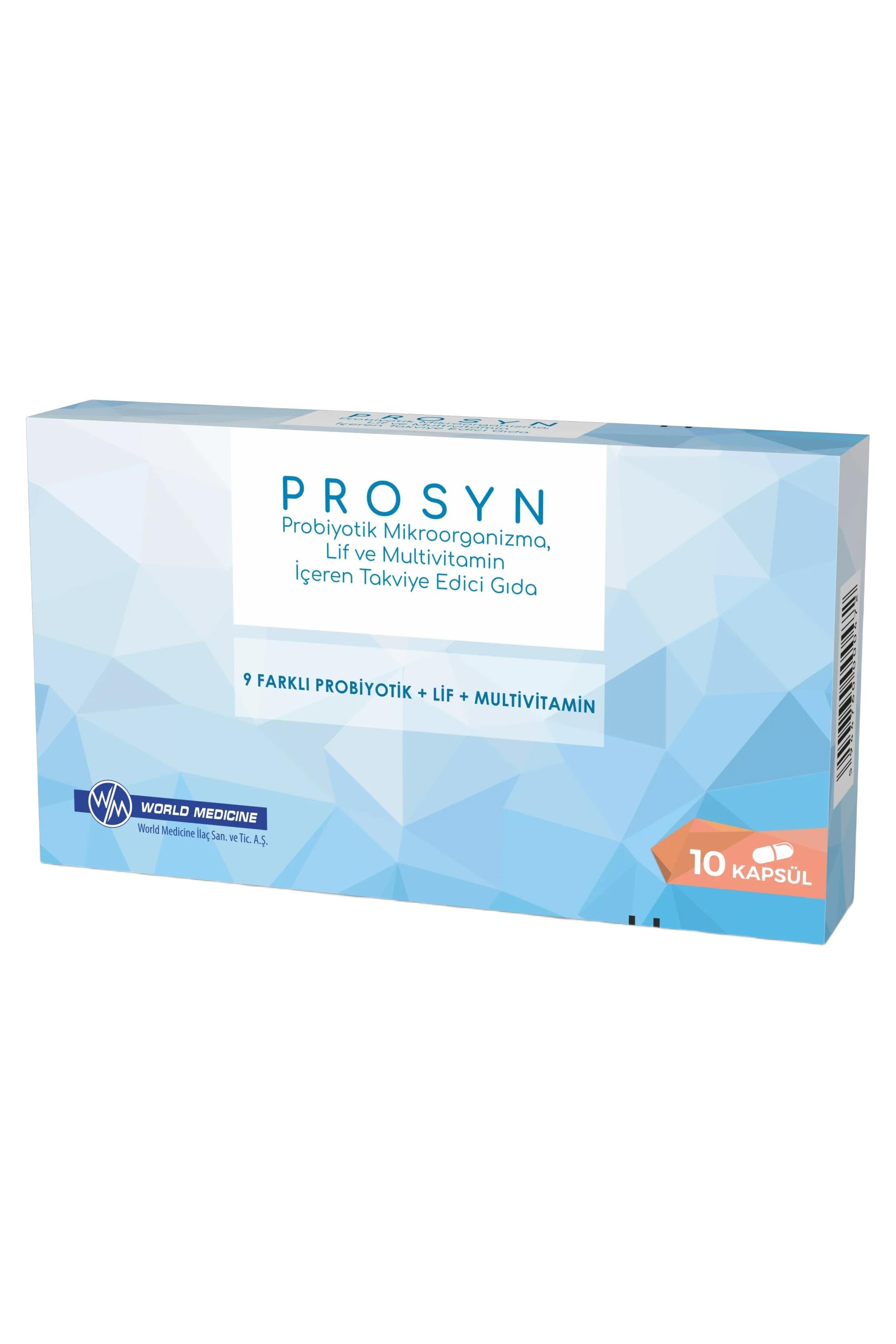 World MedicineProsyn Probiyotik Mikroorganizma Lif ve Multivitamin İçeren Takviye Edici Gıda 10 KapsülProsyn 10 Kapsül Fiyatı ve Özellikleri | Mutlufiyatlar