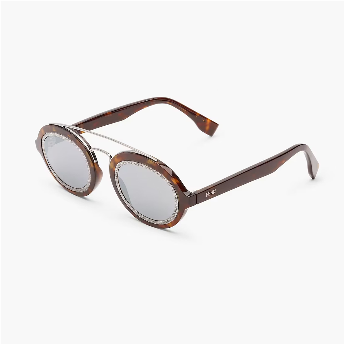 FENDI FF Around Oval Havana Erkek Güneş Gözlüğü