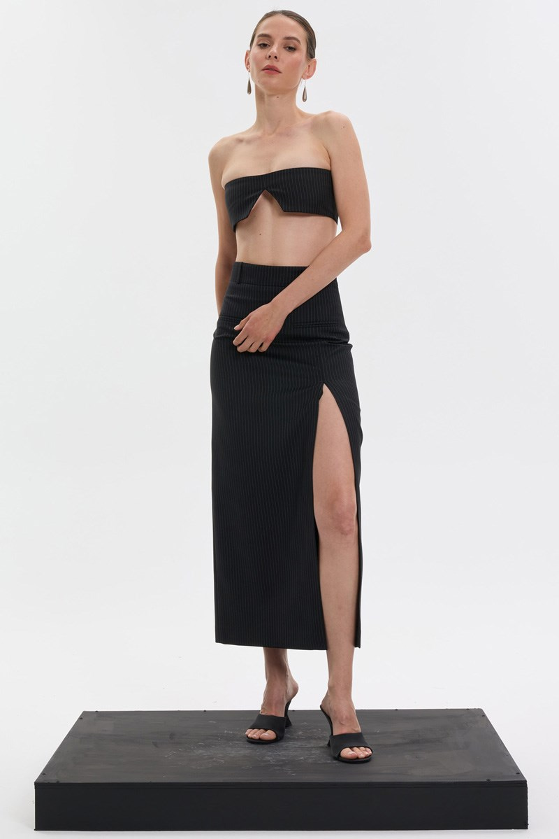 Stripe Eclipse Wool Skirt