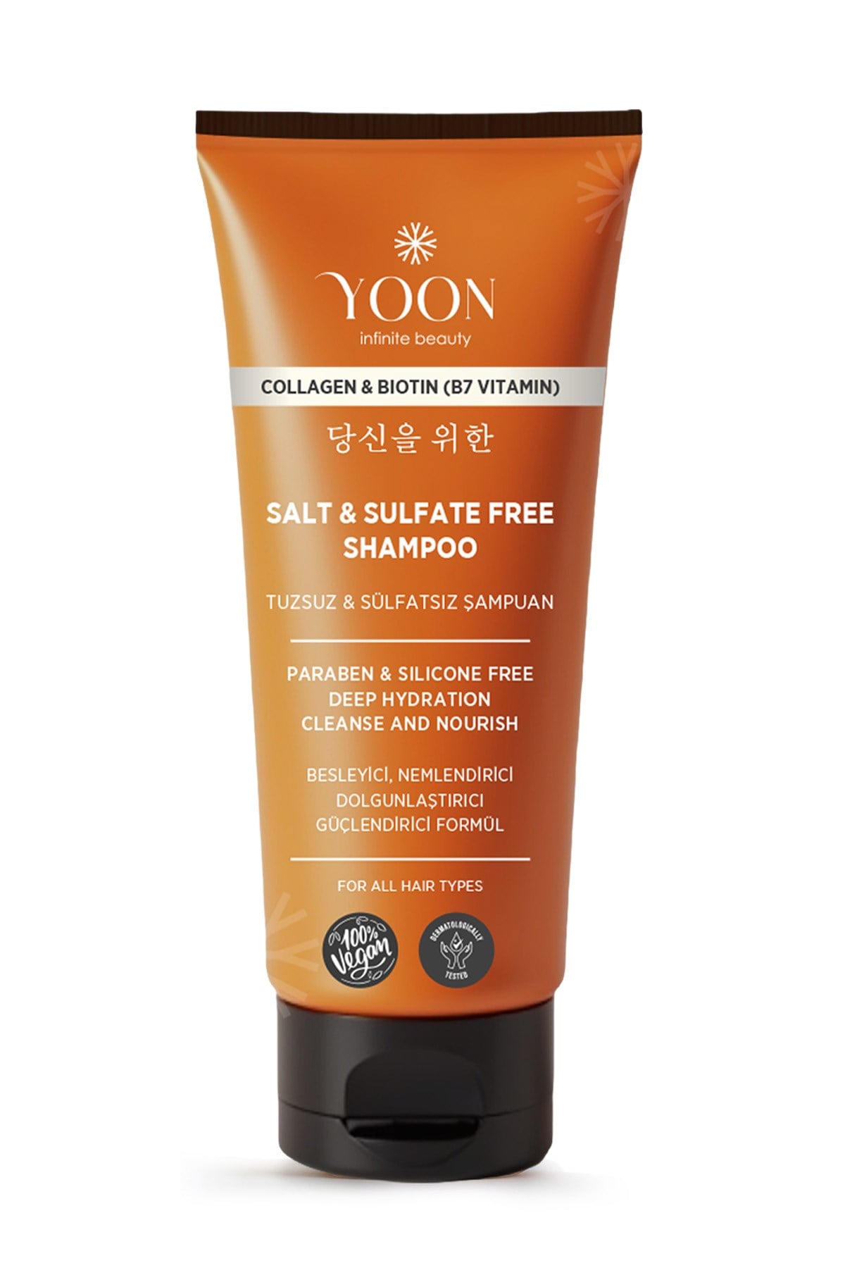 Shampoo – Sulfate-Free & Salt-Free Moisturizing Vegan Shampoo with Collagen & Biotin B7 250 ml