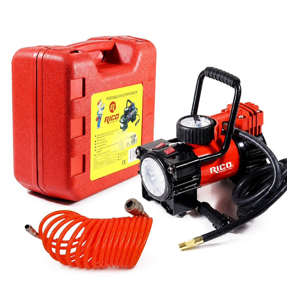 RICO Çift Pistonlu Pro Araç Lastik Şişirme Kompresörü 12 V 150 Psi