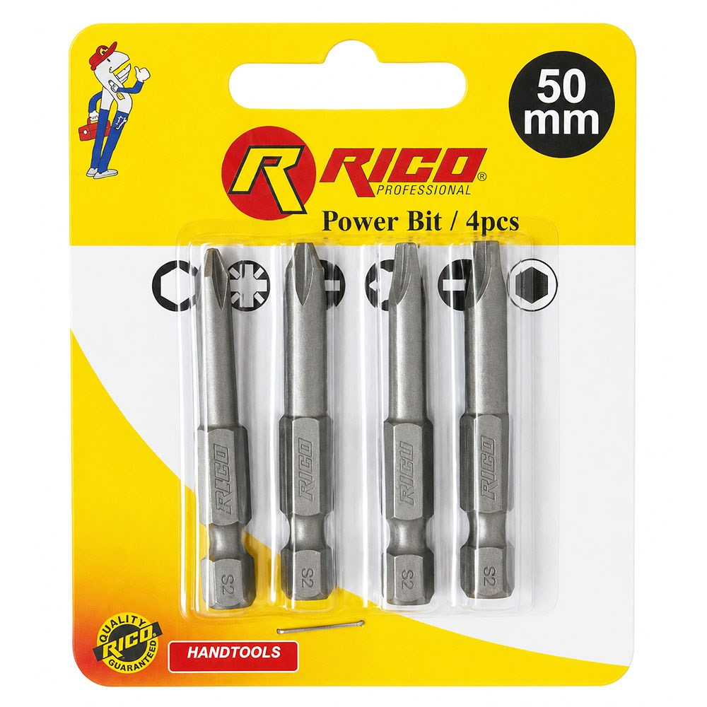 RICO Vidalama Bits Uç Seti 50 mm 4 Parça