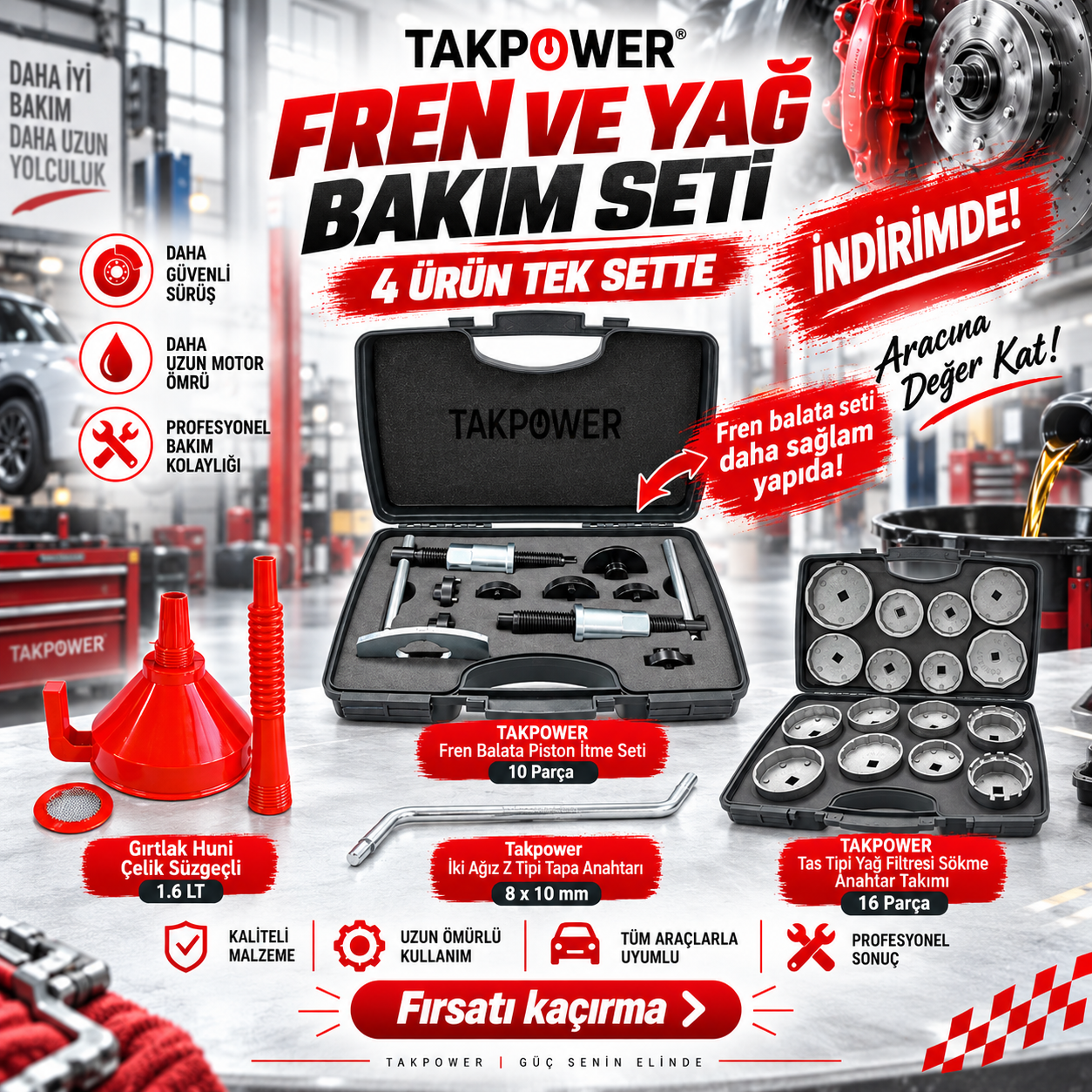 TAKPOWER Fren ve Yağ Bakım Seti 28 Parça