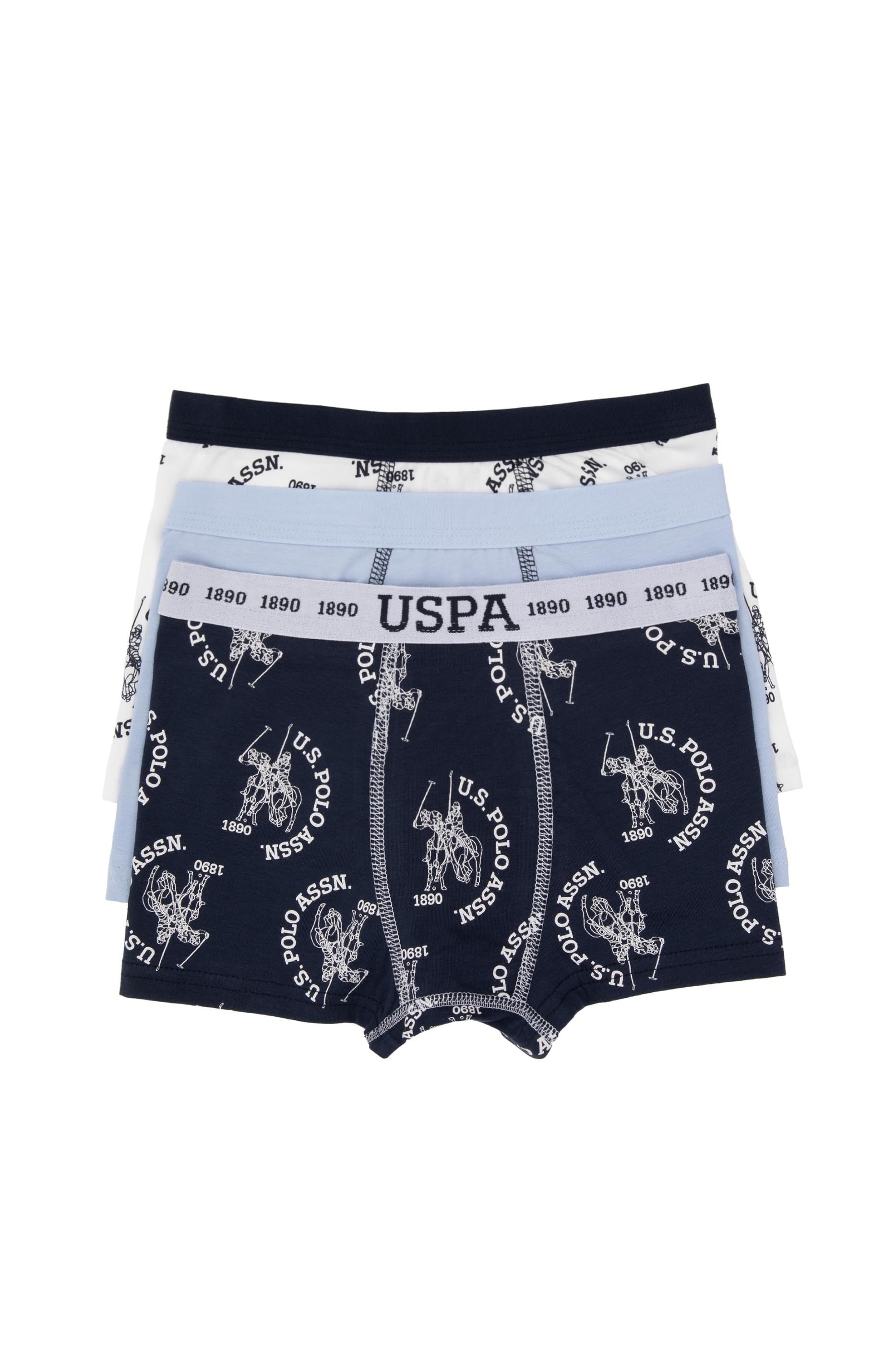 U.S. Polo Assn. Erkek Çocuk Desenli 3'lü Boxer Set Renkli US2245