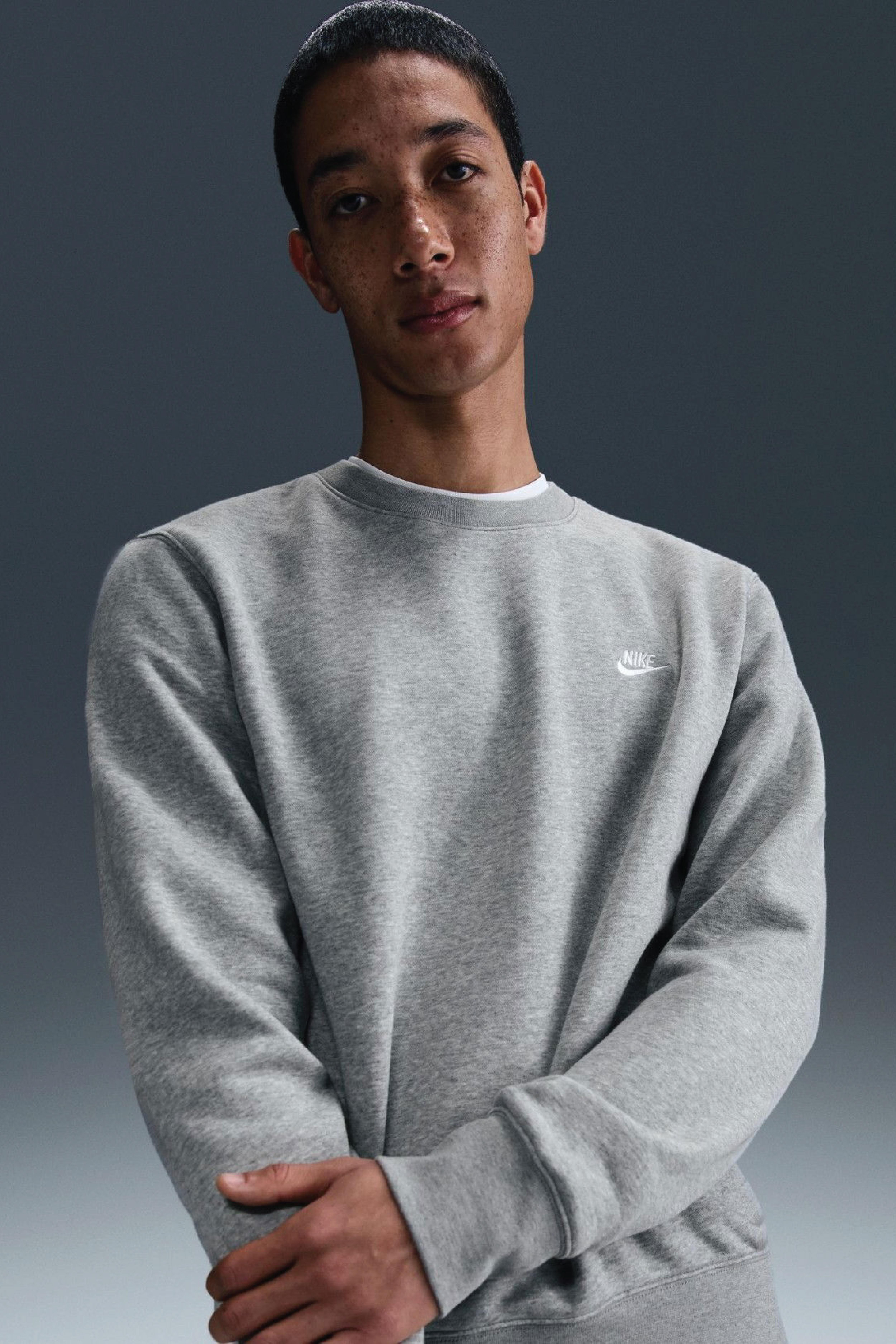 Nike Club BB Crew Erkek Gri Sweatshirt