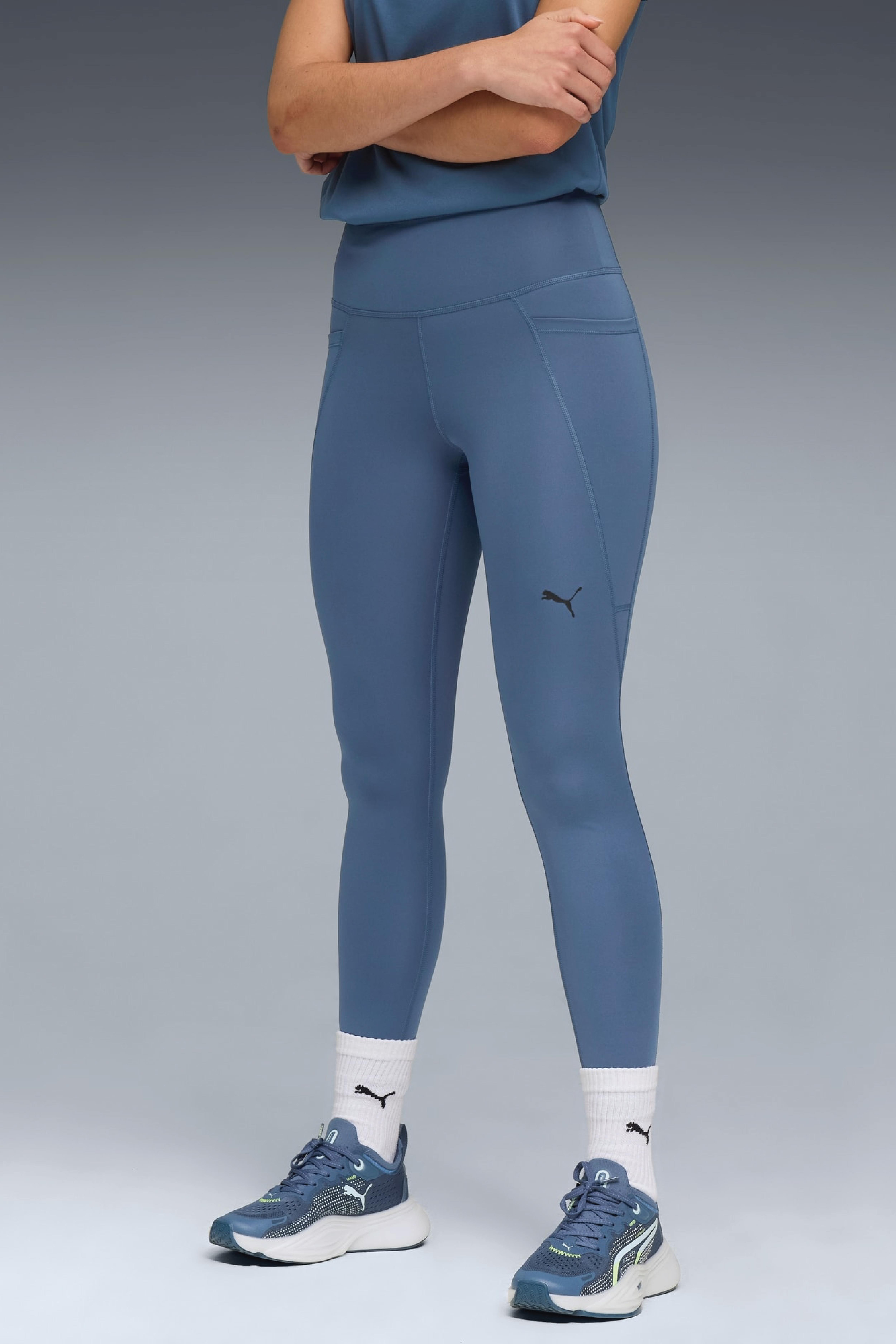 Puma Cloudspun Tight Aop Hw Fl Bayan Spor Tayt Mavi