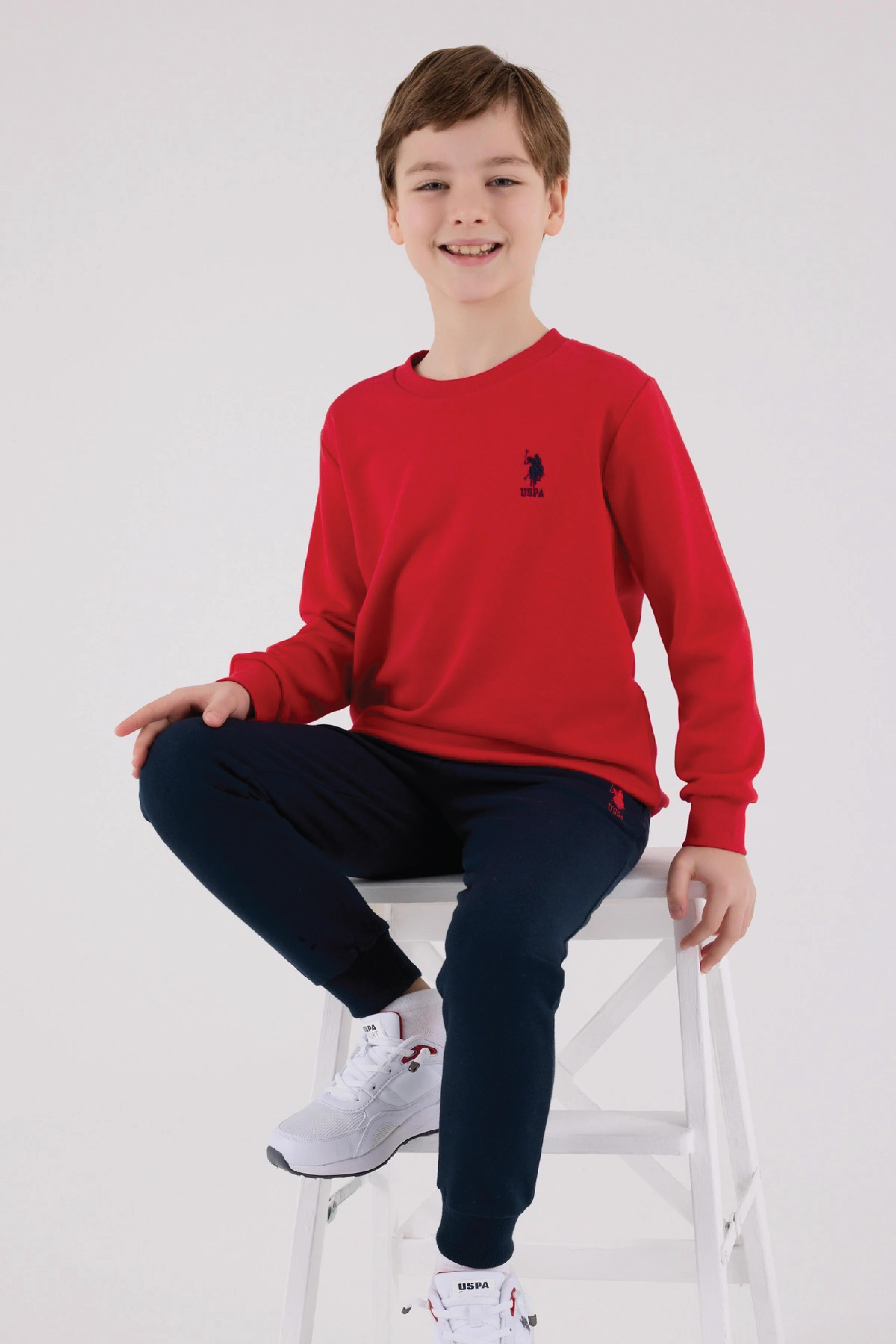 U.s. Polo Assn Erkek Çocuk Uzun Kol Kırmızı Eşofman Takımı