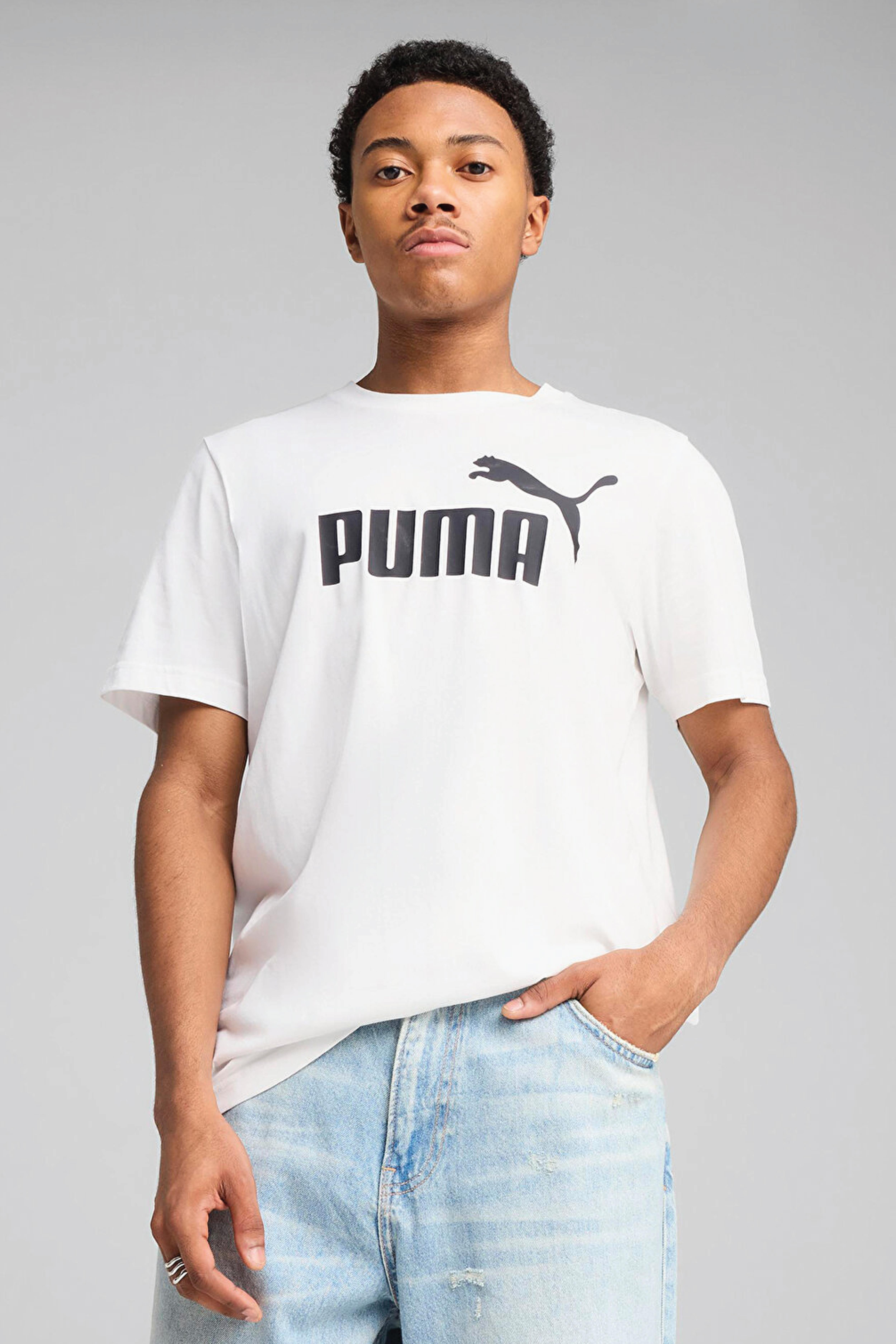 Puma ESS No.1 Logo Tee Erkek Baskılı T-Shirt Beyaz Renk