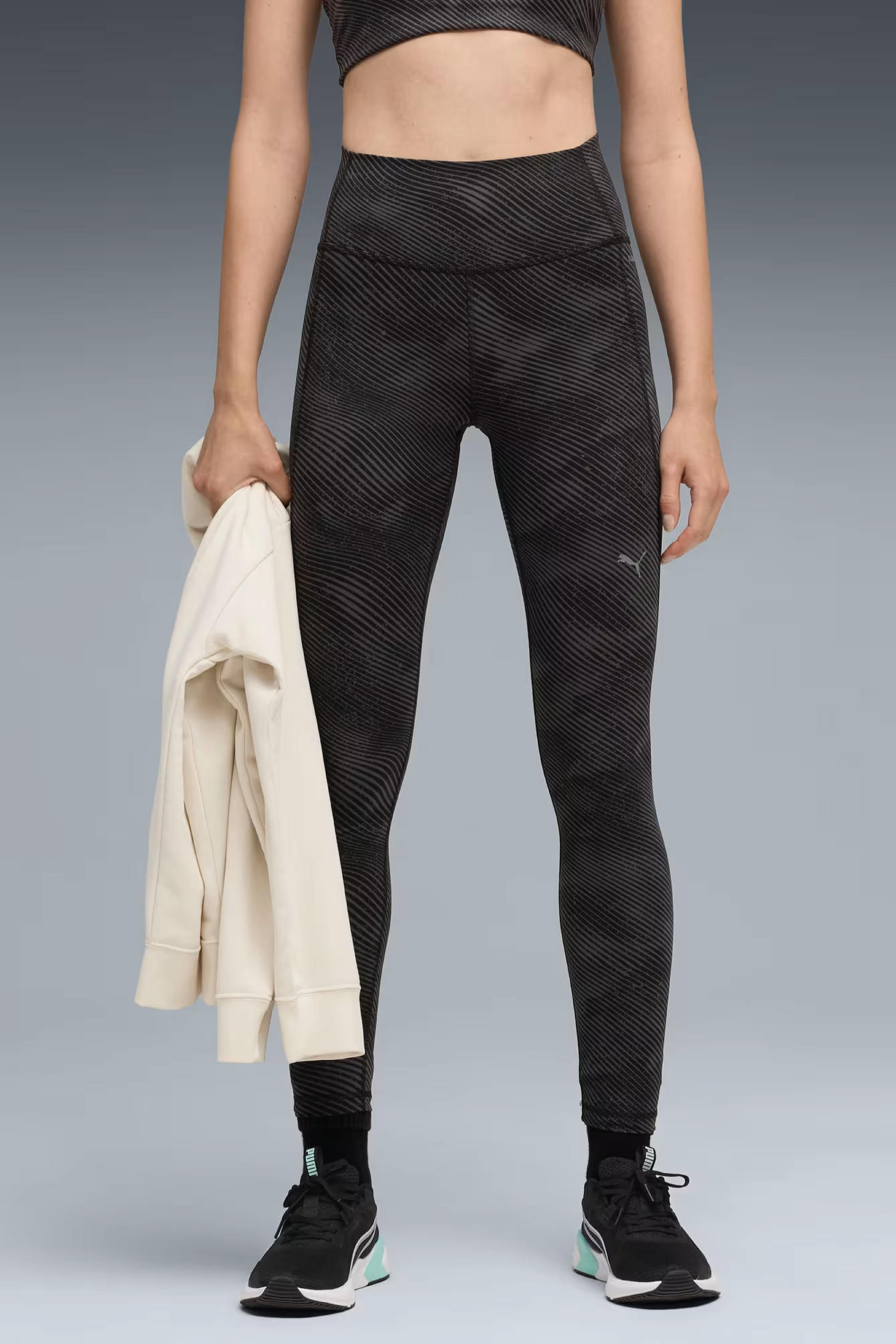 Puma Cloudspun Tight Aop Hw Fl Bayan Spor Tayt Siyah
