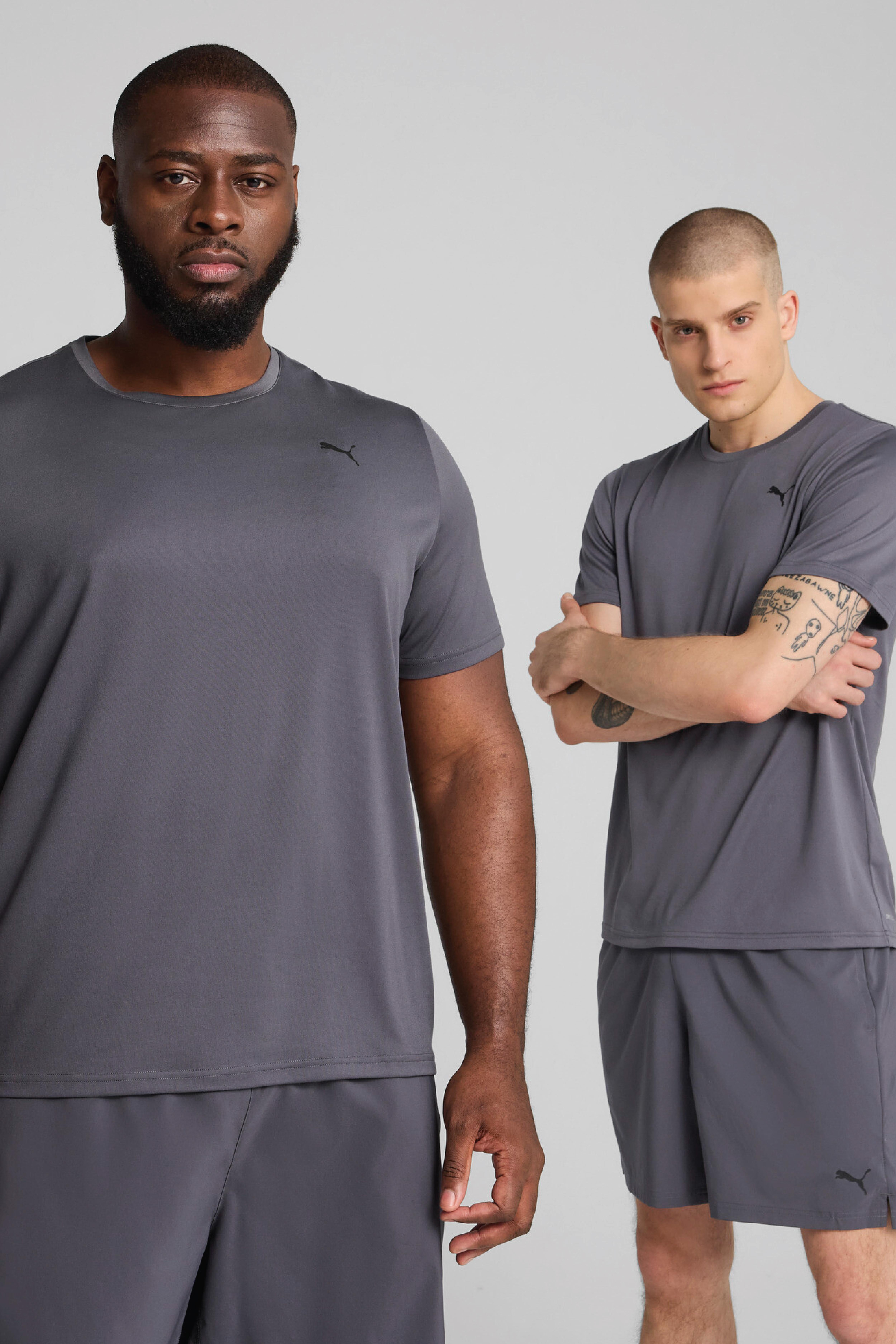 Puma M Tad Essential Solid Cat Erkek Gri Antrenman T-Shirt