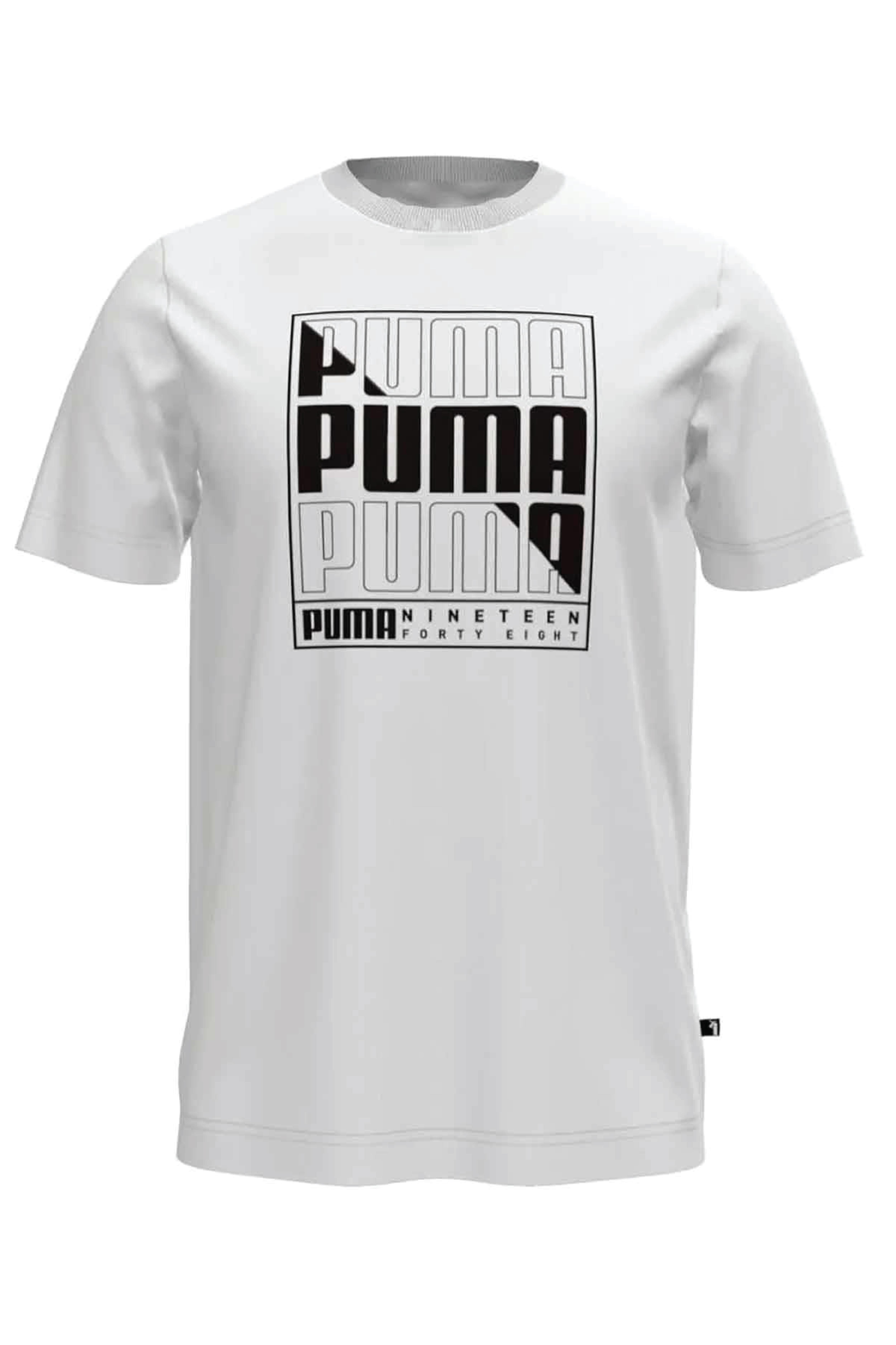 Puma Graphics Box Erkek Beyaz Günlük Stil T-Shirt