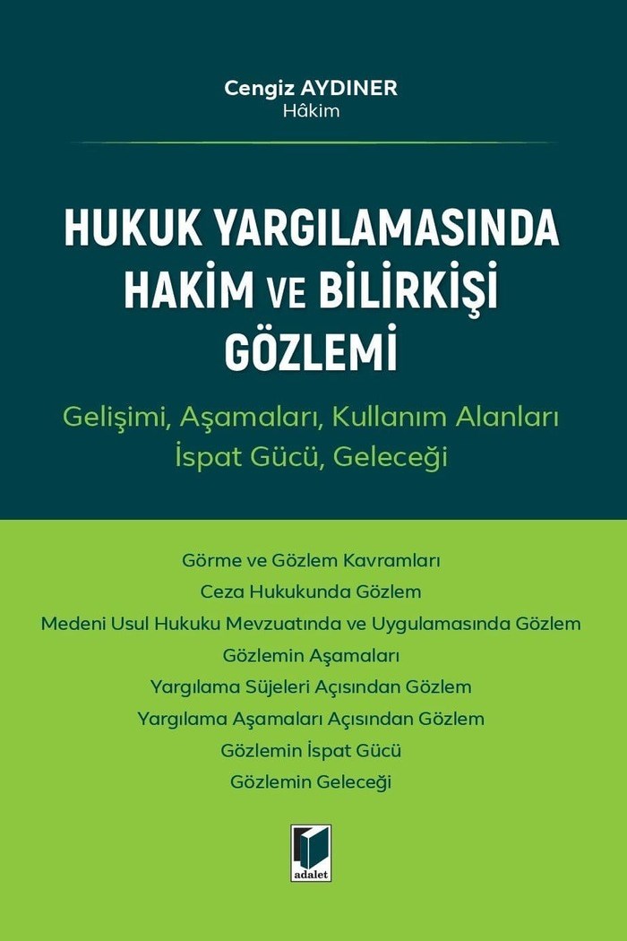 Hukuk Yargılamasında Hakim ve Bilirkişi Gözlemi  kitap kapağı