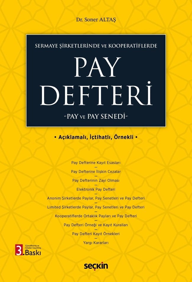 PAY DEFTERİ - PAY VE PAY SENEDİ