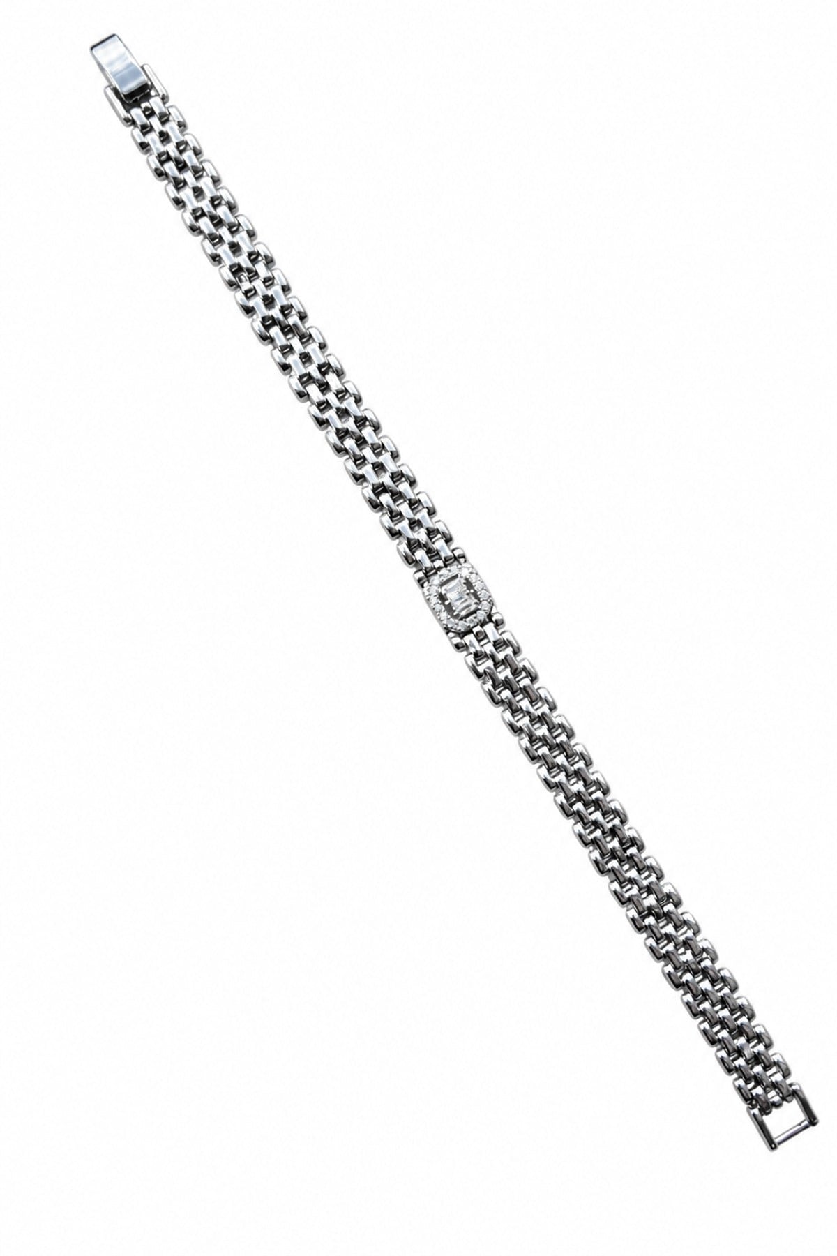 14K Özel Seri Baget Bileklik  Silver(17+2 cm)