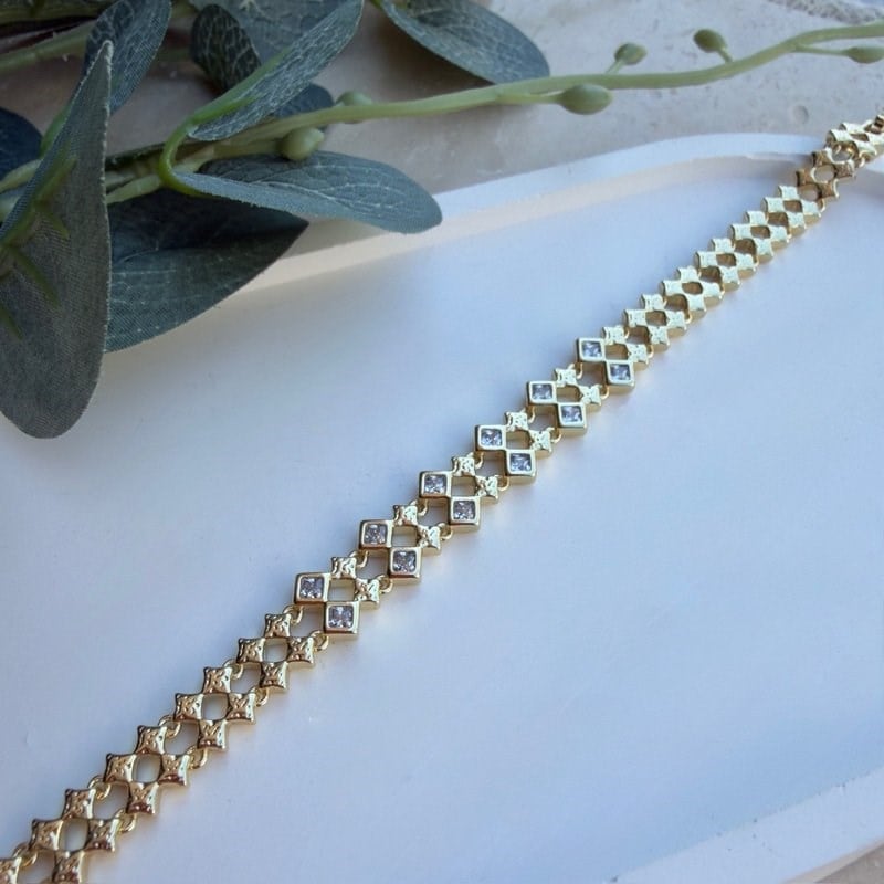 14K Özel Seri Baklava Model Bileklik (17+2 cm)