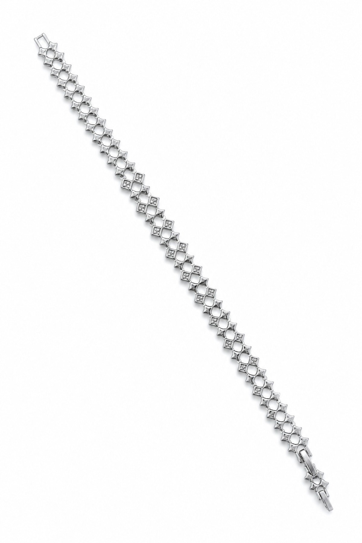 14K Özel Seri Baklava Model Silver Bileklik (17+2 cm)