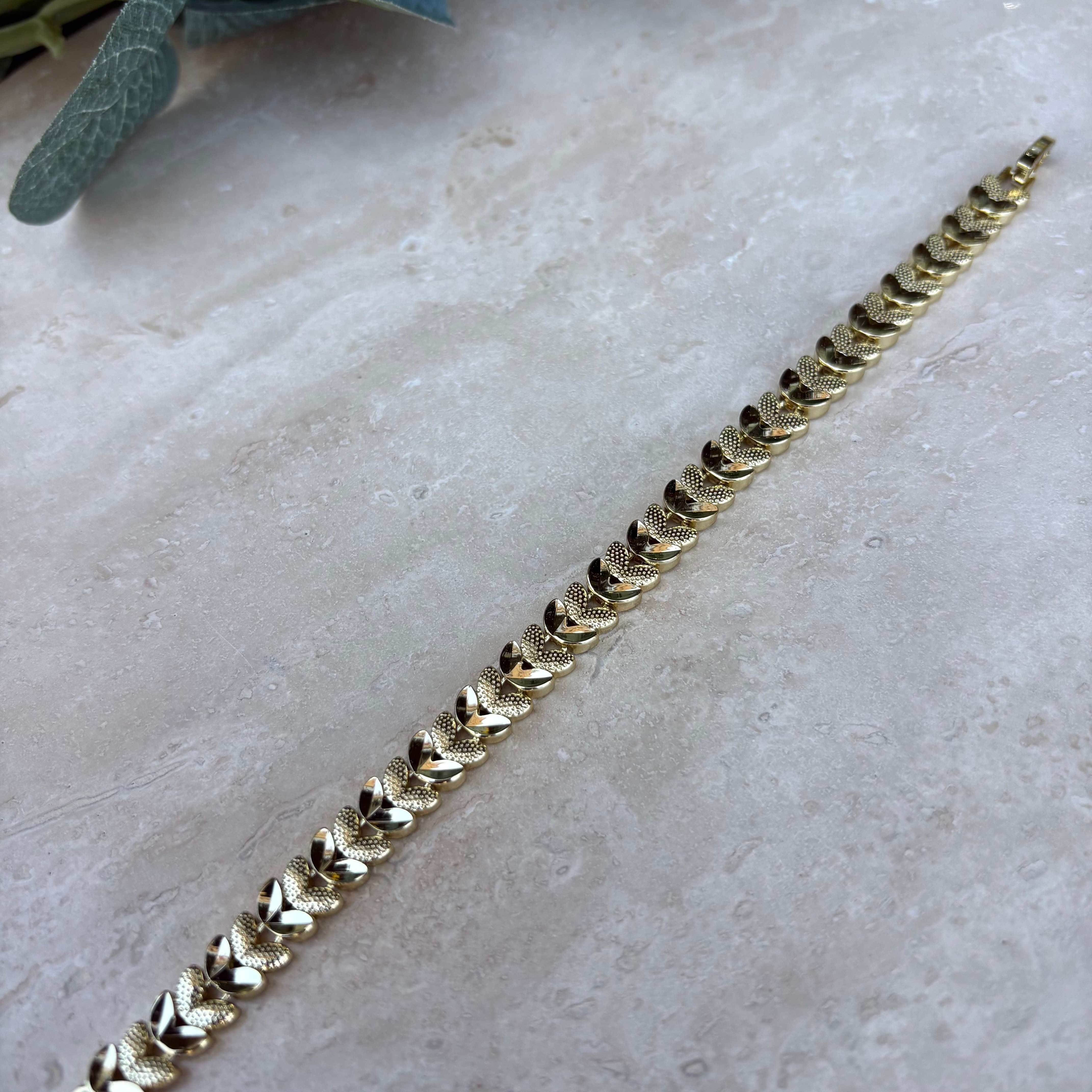 14K Özel Seri Başak Model Bileklik (17+2 cm)