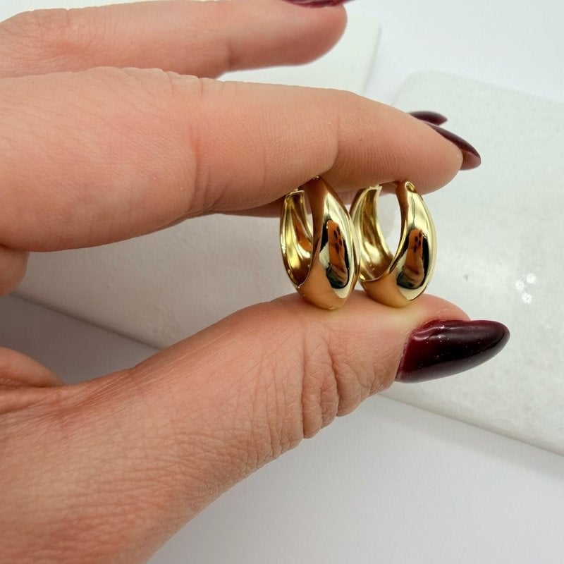 14K Özel Seri Bombeli Gold Küpe