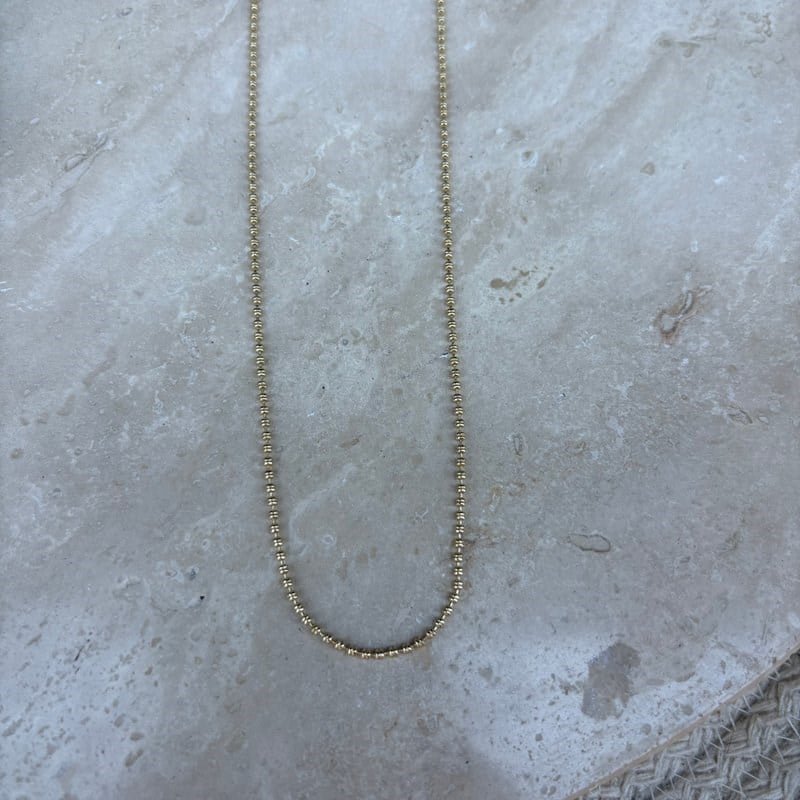 14K Özel Seri Boncuk Zincirli Kolye (90 cm)