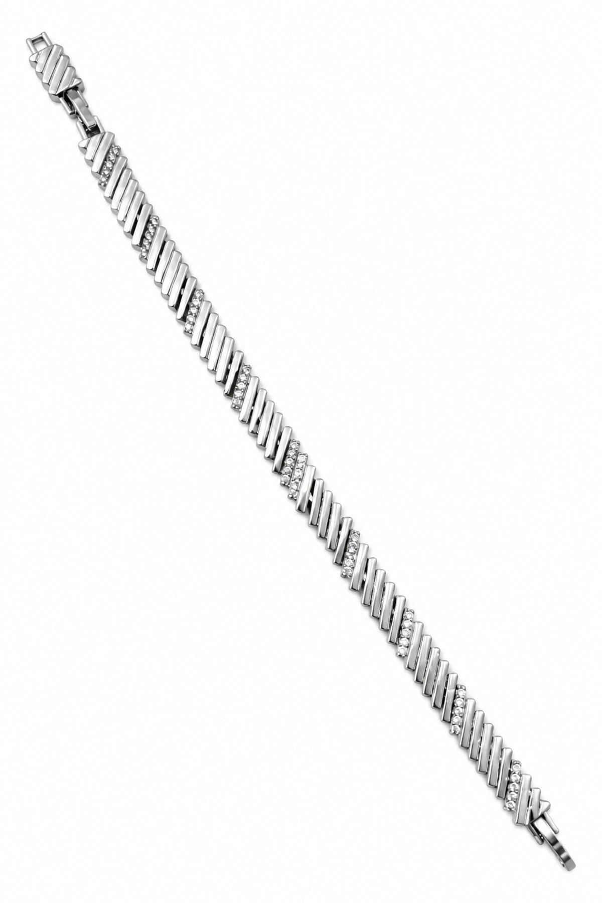 14K Özel Seri Çizgi Model Silver Bileklik