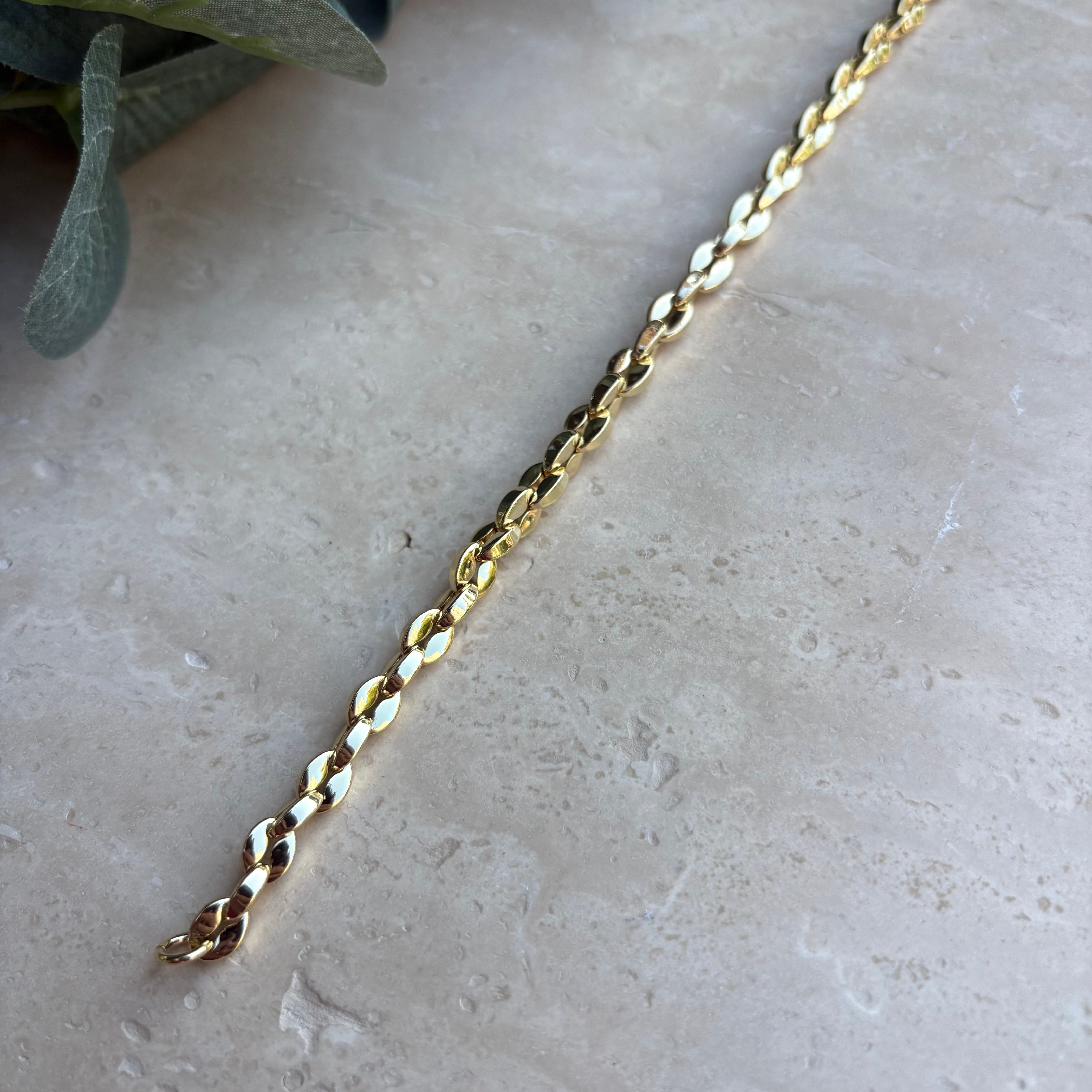 14K Özel Seri Düğme Model Bileklik (17+3 cm)