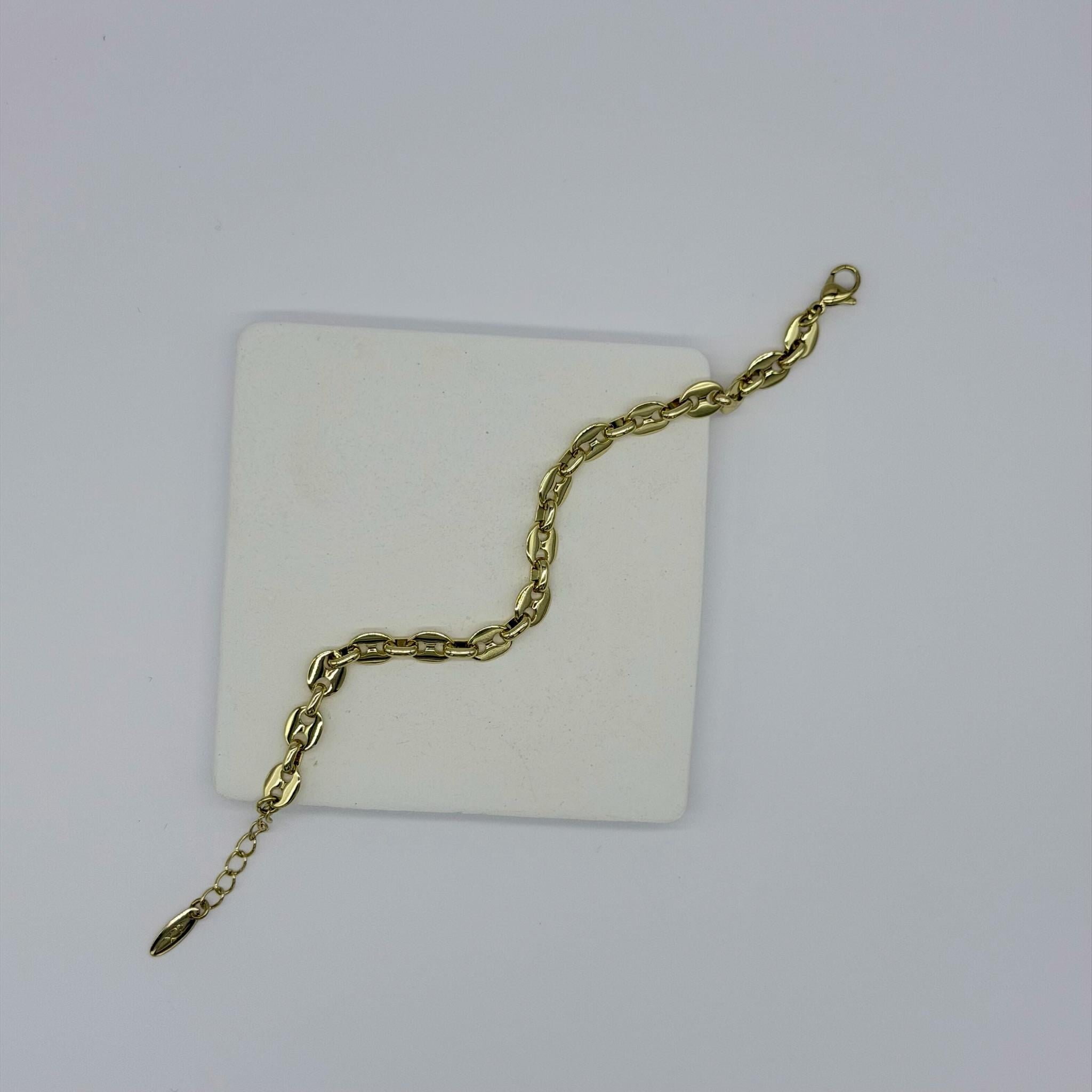 14K Özel Seri Düğme Model Bileklik (17+3 cm)