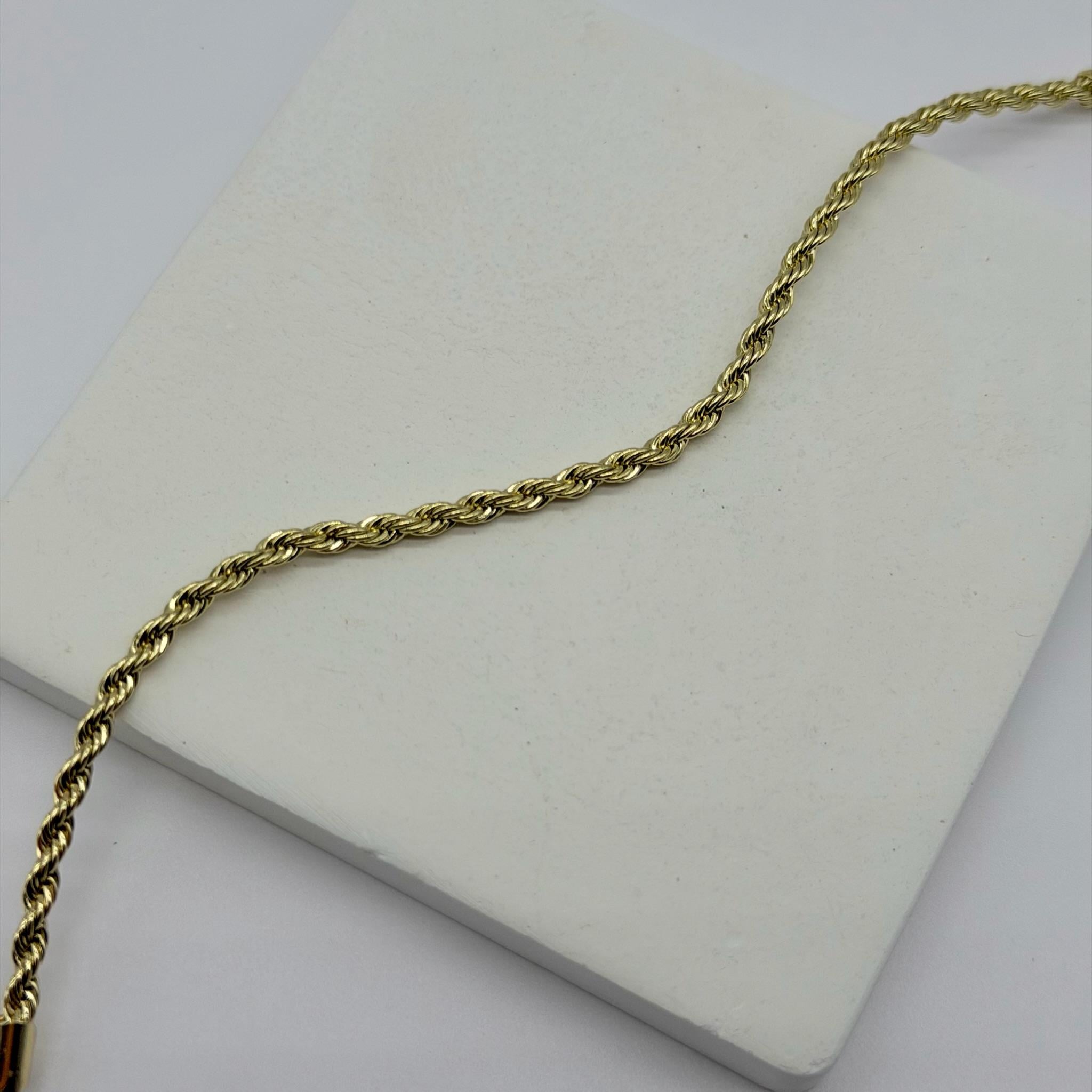 14K Özel Seri İnce Burgu Model Bileklik (18 cm)