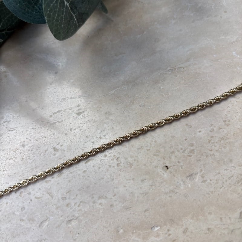 14K Özel Seri İnce Burgu Model Bileklik (18 cm)